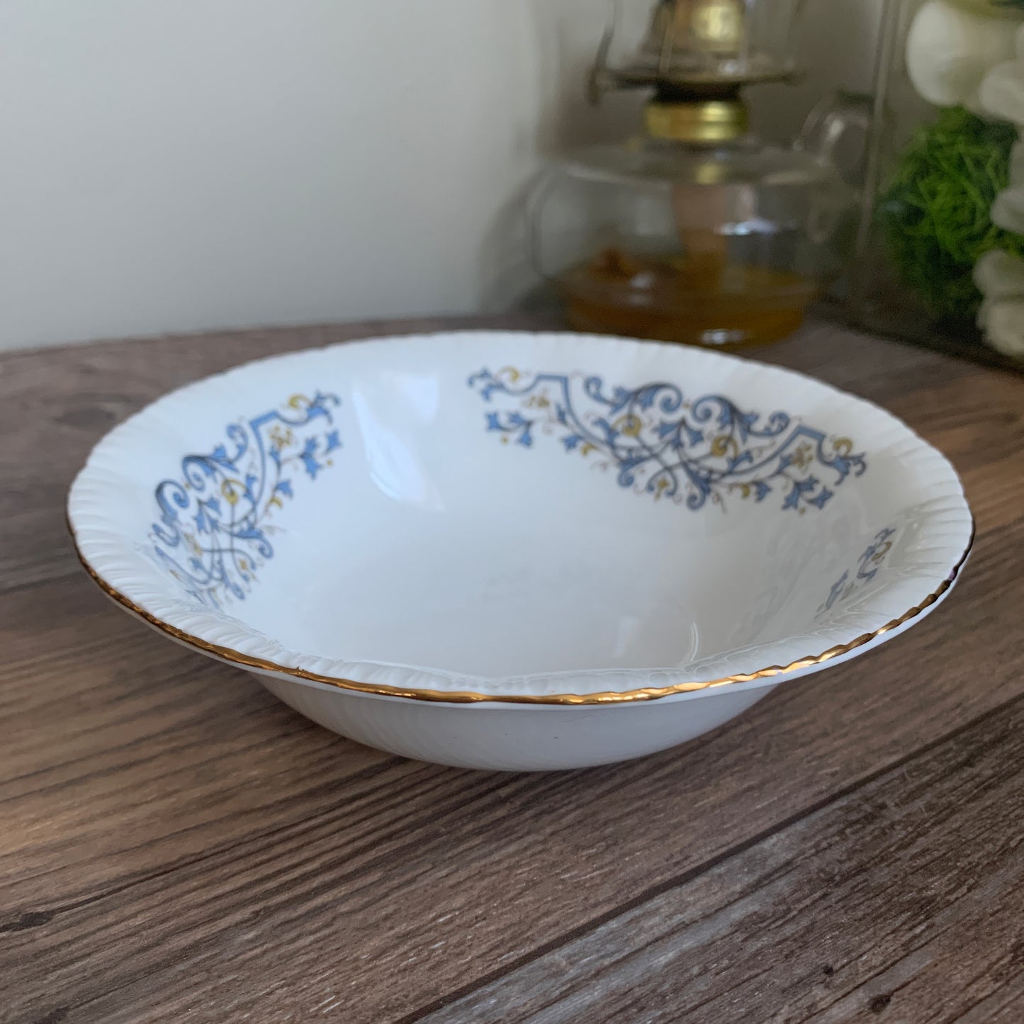 Cereal Bowl Blue and Yellow Scroll Design Set of 3 Bowls Royal Standard 6.75”