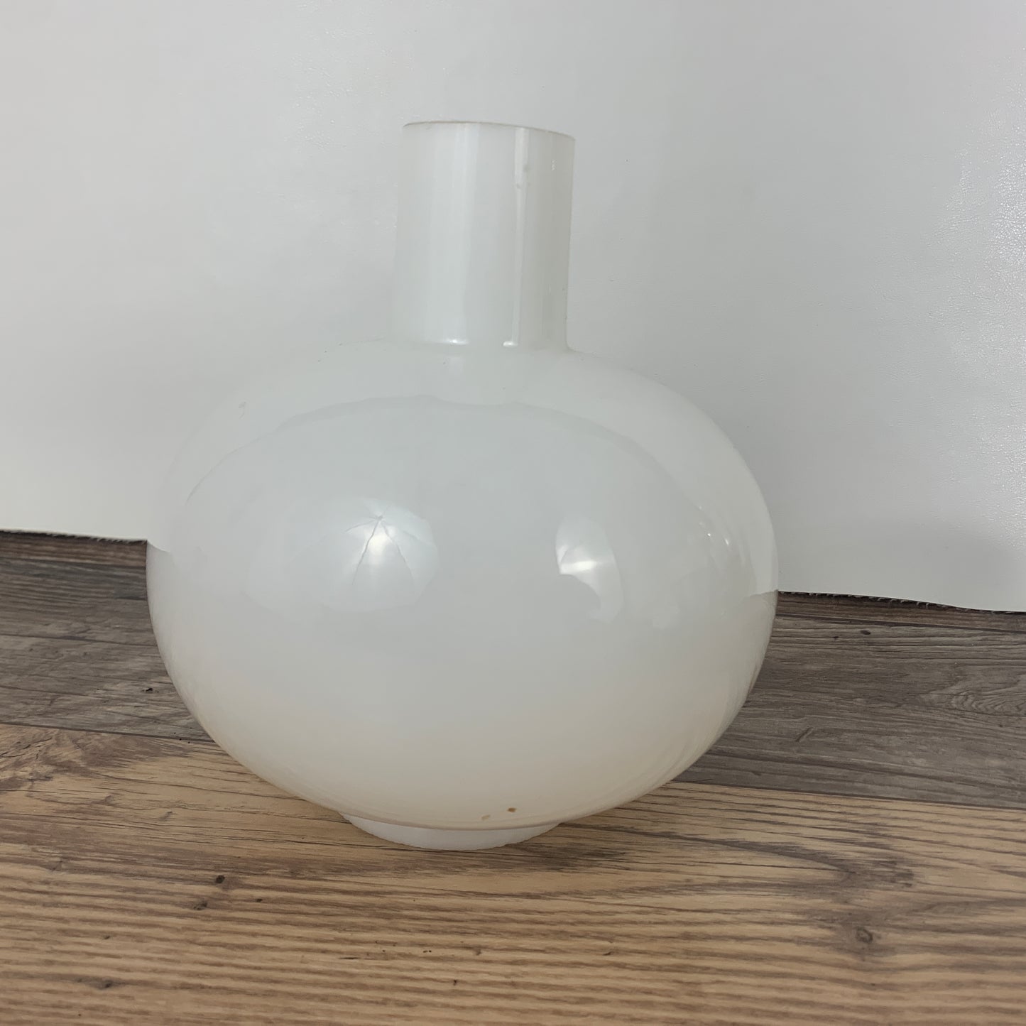 Milk Glass Table Lamp with Hand Painted Floral Design