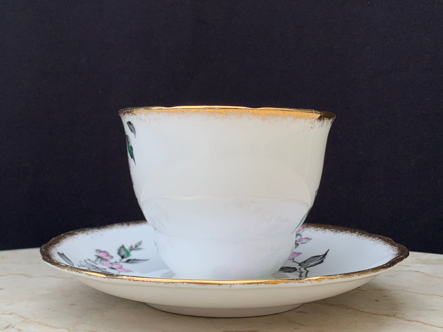 Vintage Teacup with Pink and Purple Floral Pattern Vintage English Tea Cup Royal Standard Fine Bone China