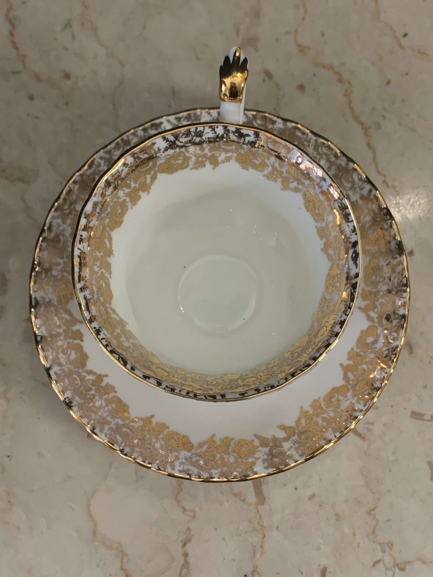 Royal Albert Mother Gold Filigree Vintage Tea Cup and Saucer Gift for Mom