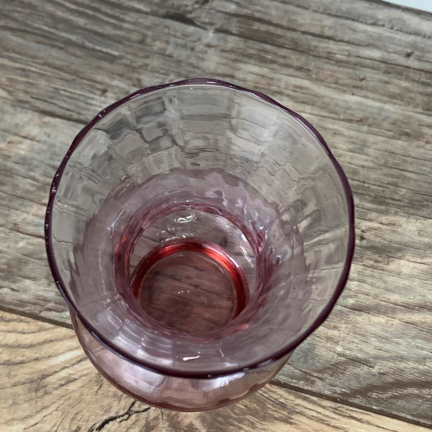 Small Pink Blown Glass Pineapple Vase