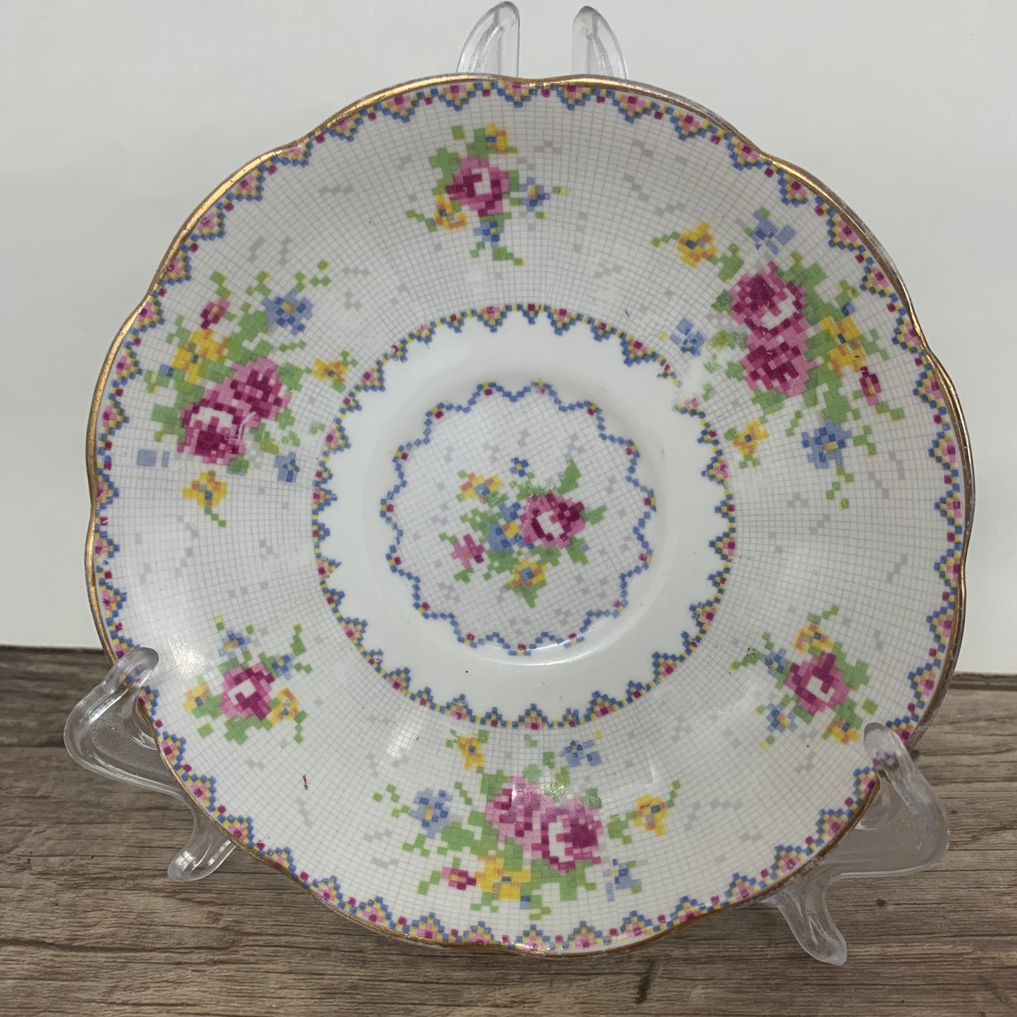 Royal Albert Petit Point Vintage Teacup and Saucer Made in England