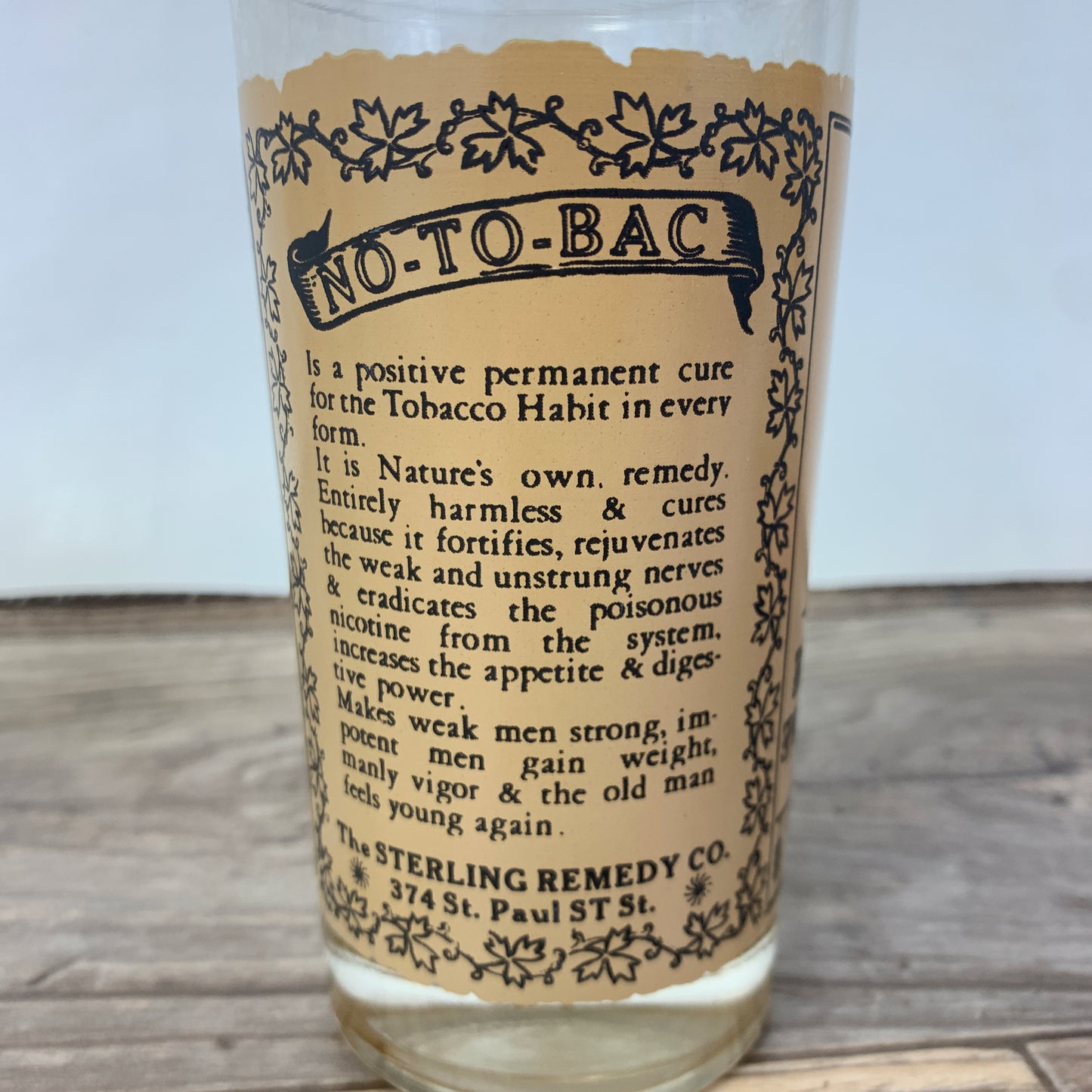 Set of 5 Vintage Juice Glasses with Antique Reproduction Advertising Posters