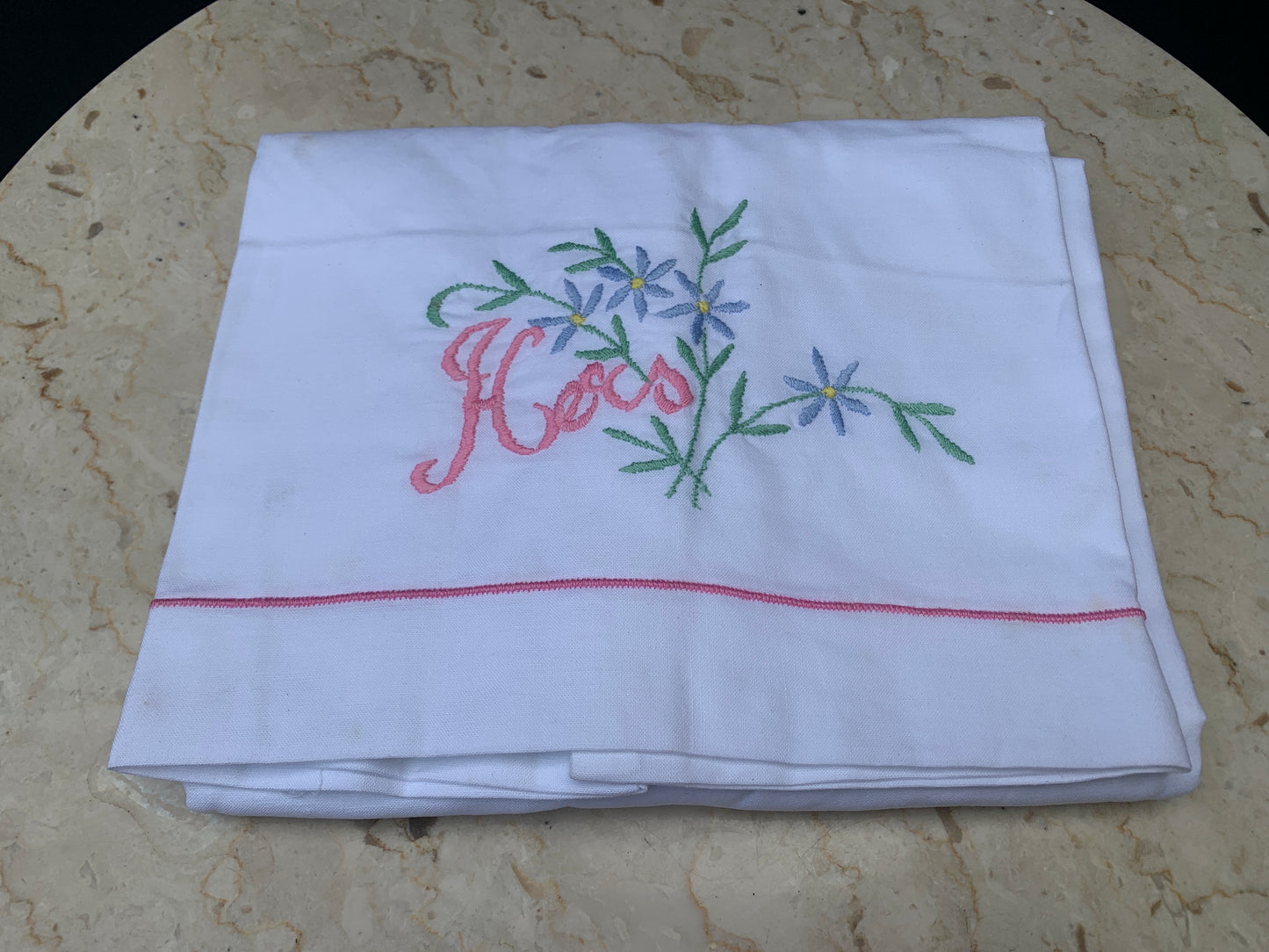 His and Hers Embroidered Pillow Cases