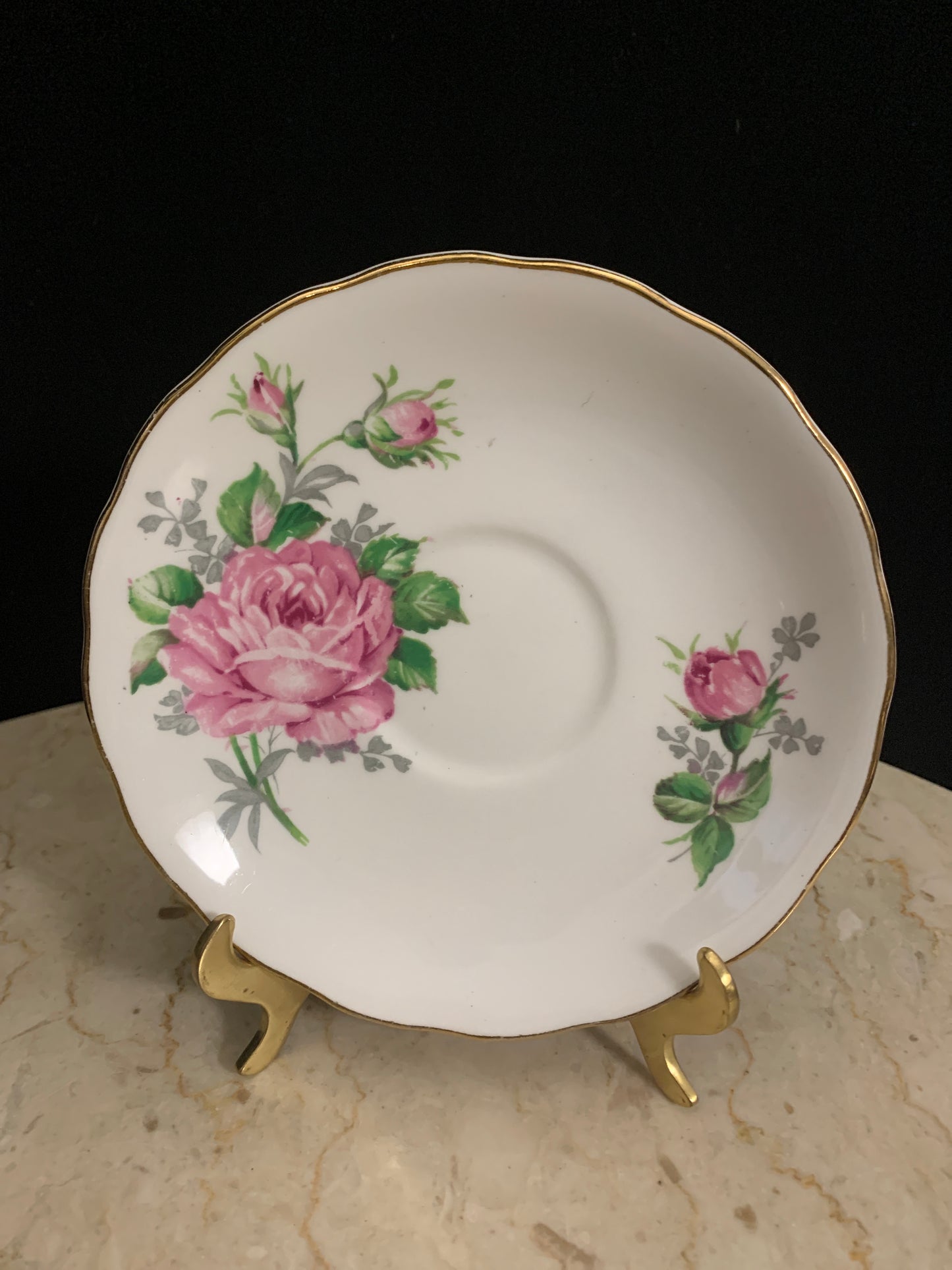 Pair of Mismatched Pink Floral Teacups Tea for Two Teacups with Pink Roses