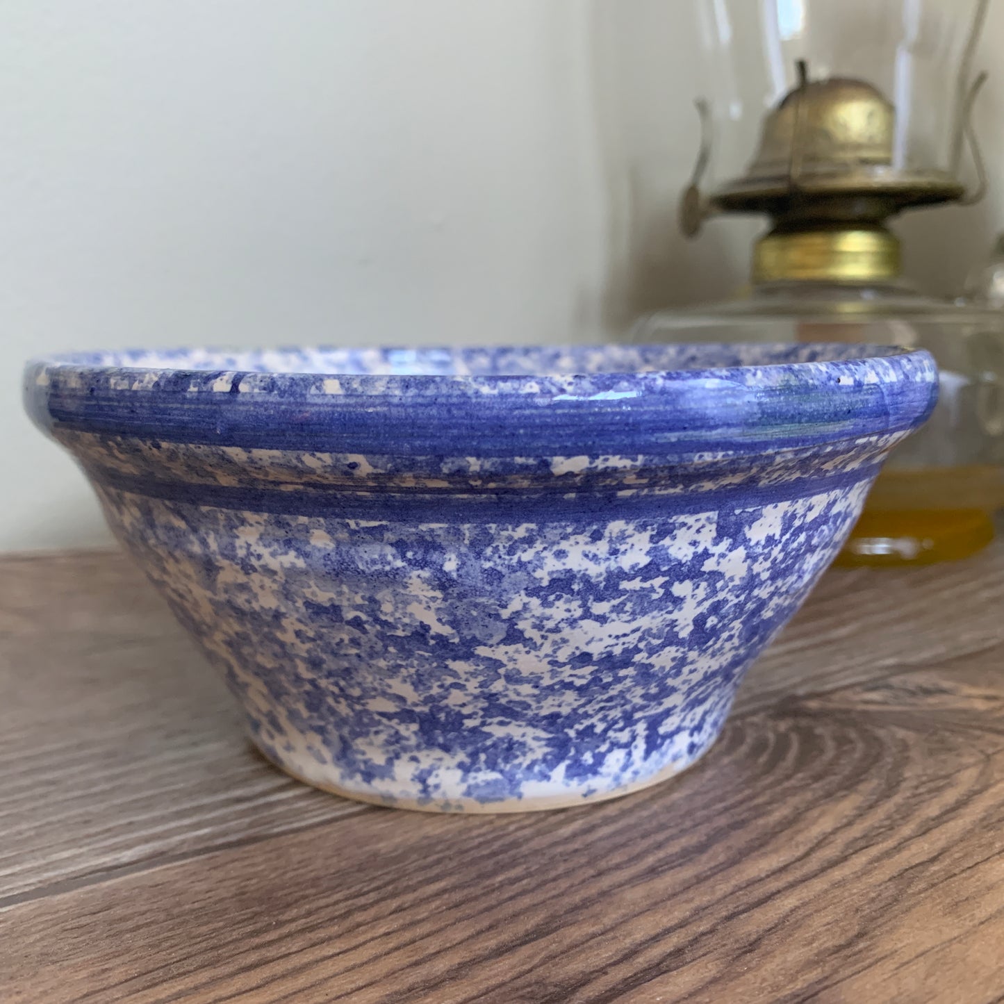 Small Blue and White Signed Pottery Bowl Vintage Farmhouse Decor Small Pottery Bowl