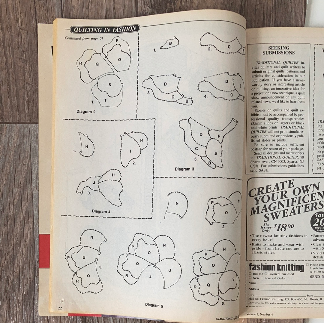 Traditional Quilter Number 4 August 1989 Vintage Magazine