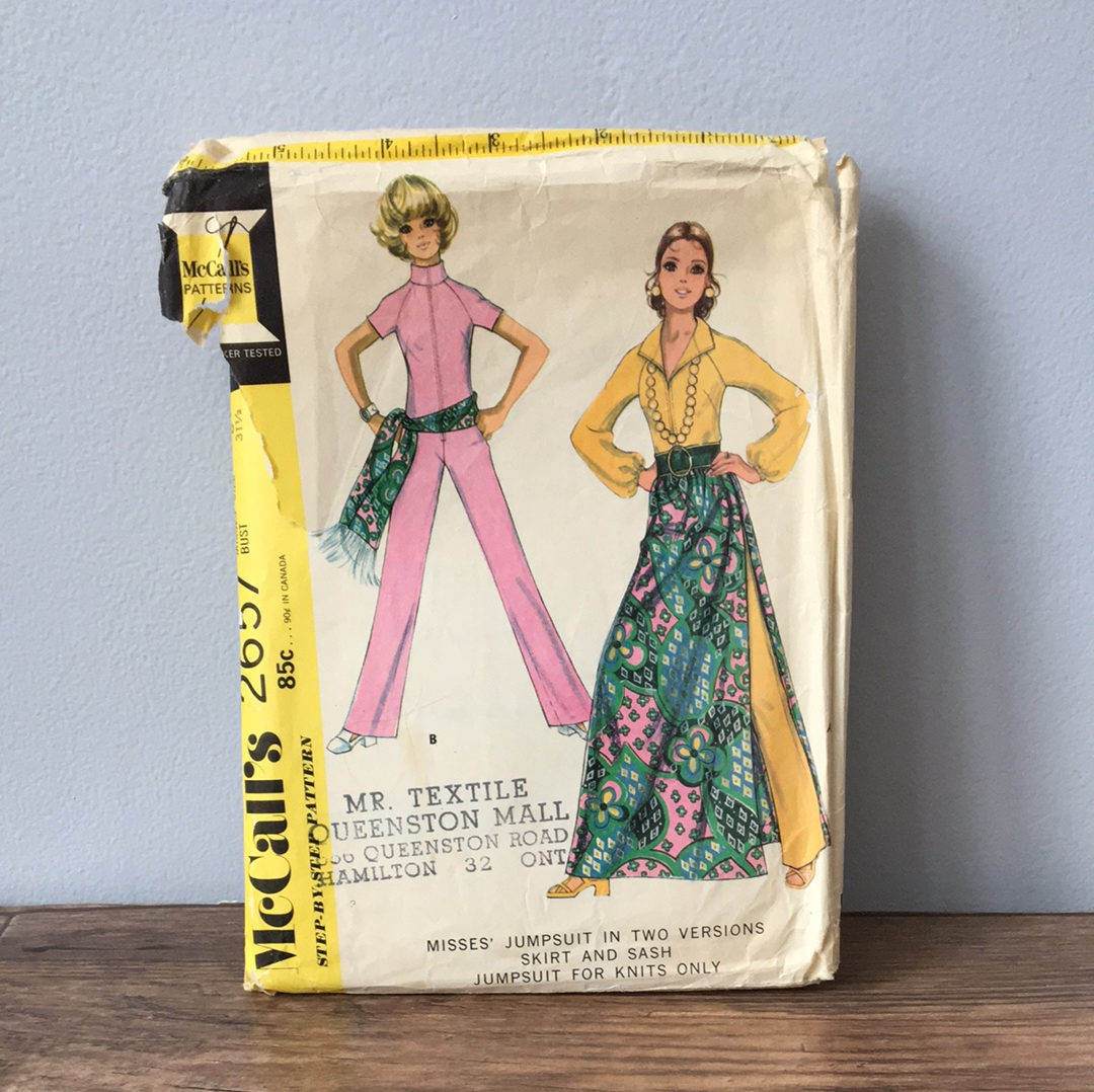 Jumpsuit and Maxi Skirt Vintage Sewing Pattern Size 8 Misses McCalls 2657