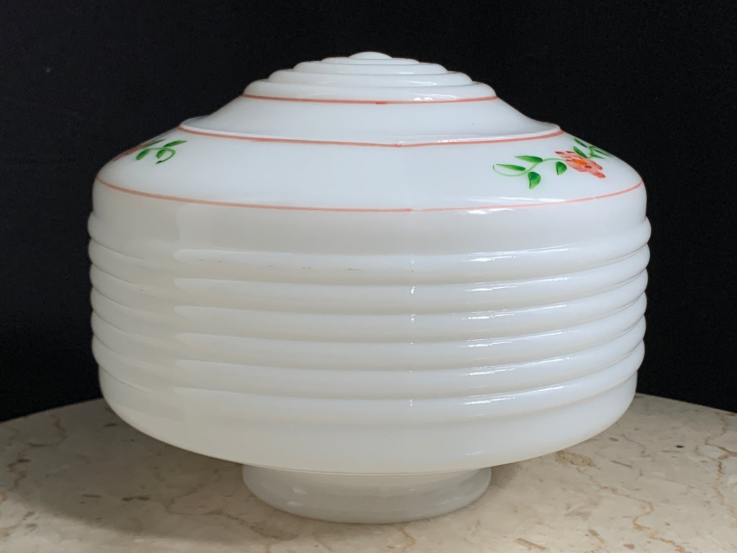 Hand Painted Milk Glass Light Cover