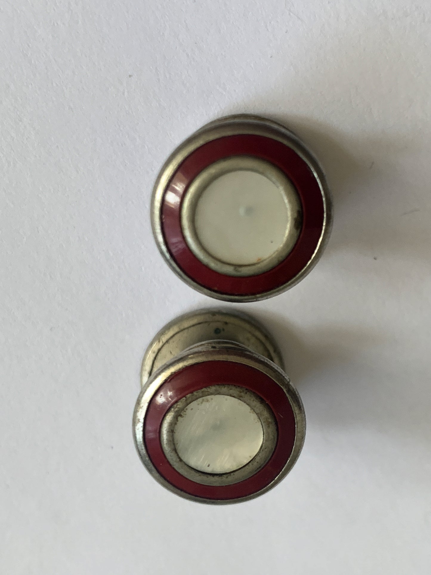 Vintage Snap Cufflinks Red and White Vintage Cufflinks