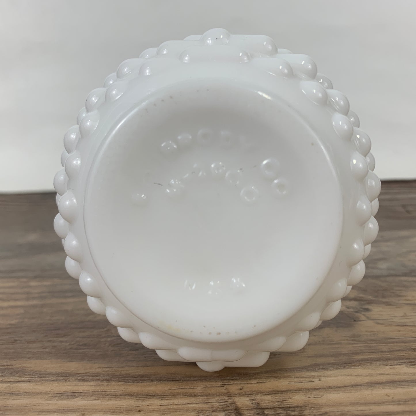 Milk Glass Hobnail Bud Vase, E O Brody Vintage Glass Vase