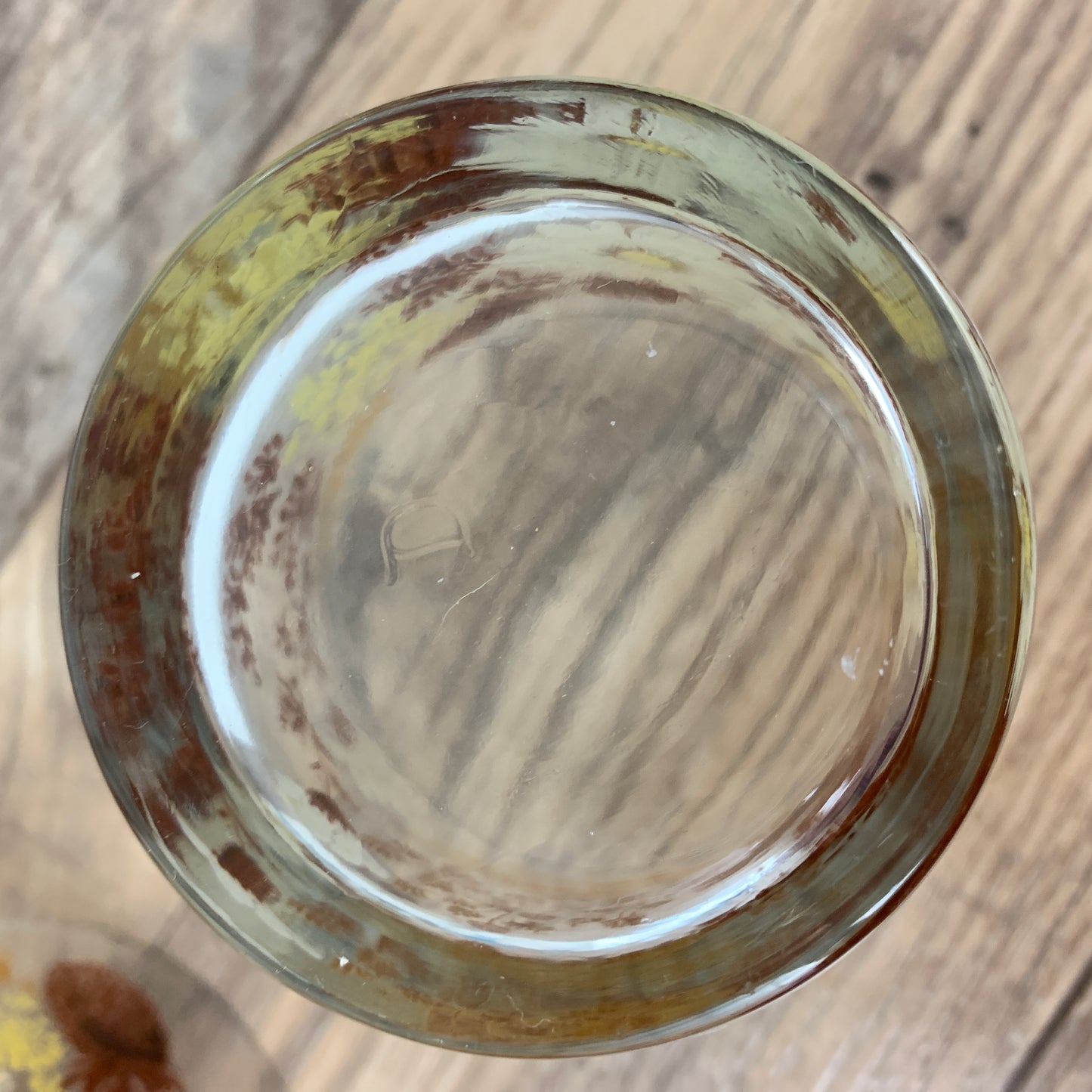 Vintage Juice Glasses with Fall Theme Design Set of 4