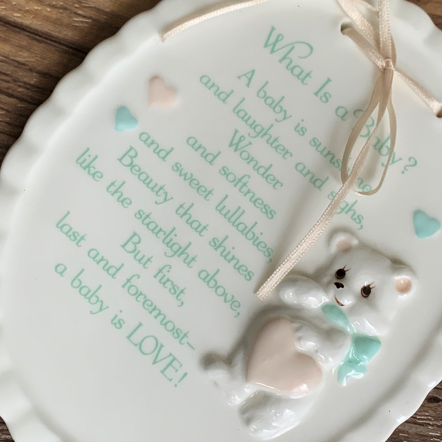 Baby Shower Gift Nursery Decor Wall Plaque Lullaby Lane Summit Collection Vintage 90s Wall Hanging