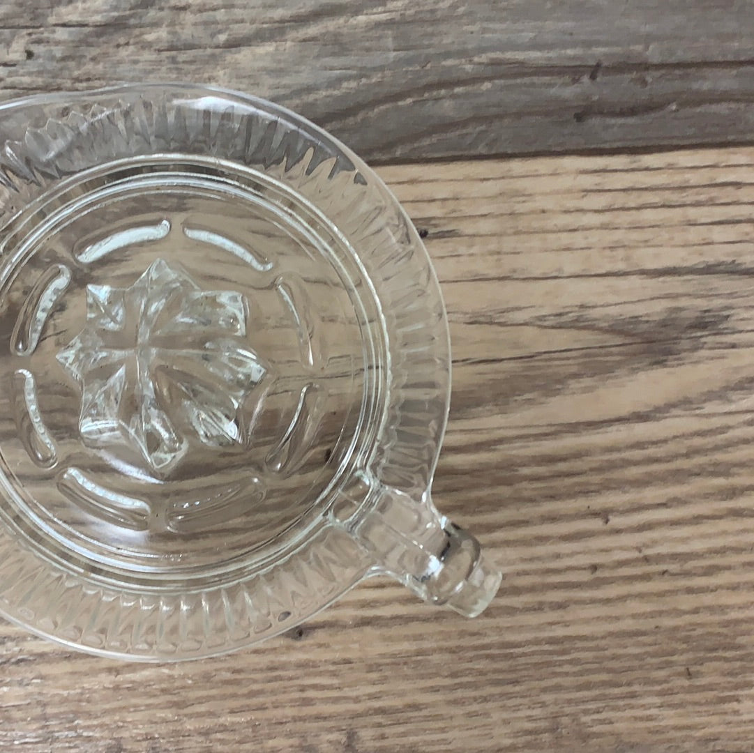 Small Glass Lemon Press Citrus Reamer Vintage Glass Juicer