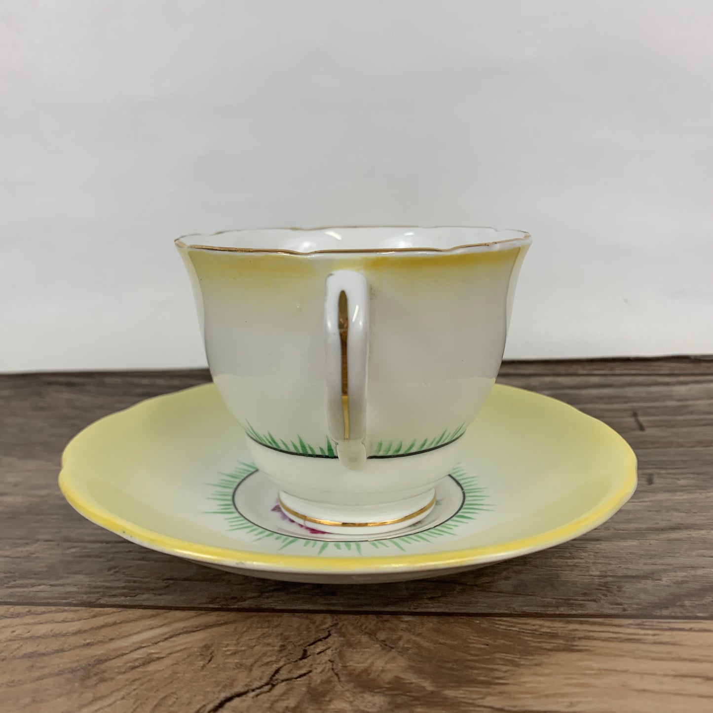 Yellow and White Vintage China Teacup Royal Stafford China Avon Tea Cup