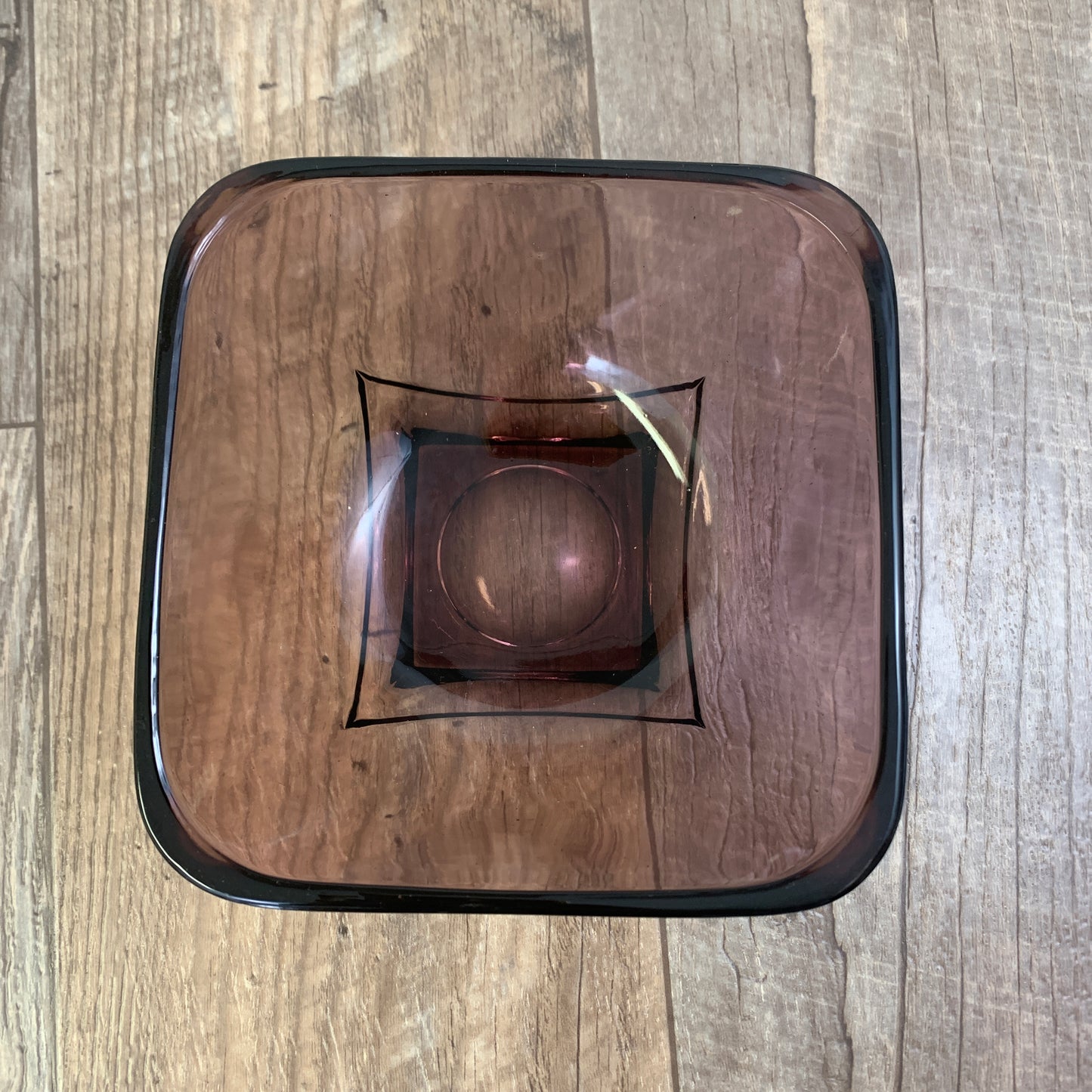 Hazel Atlas Moroccan Amethyst Colony Square Glass Bowl