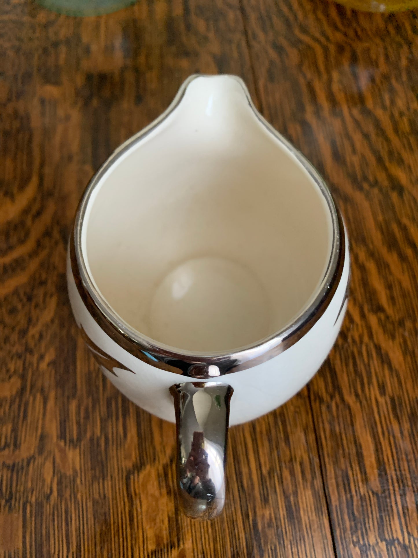 Vintage China Creamer with Silver Design Sandland Ware Vintage English Pottery