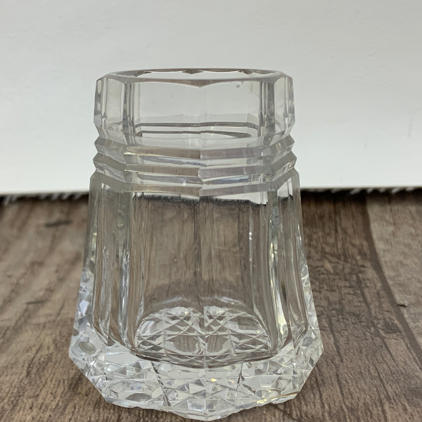 Clear Glass Toothpick Holder Button Pattern on the Base, Vintage Glass Tableware