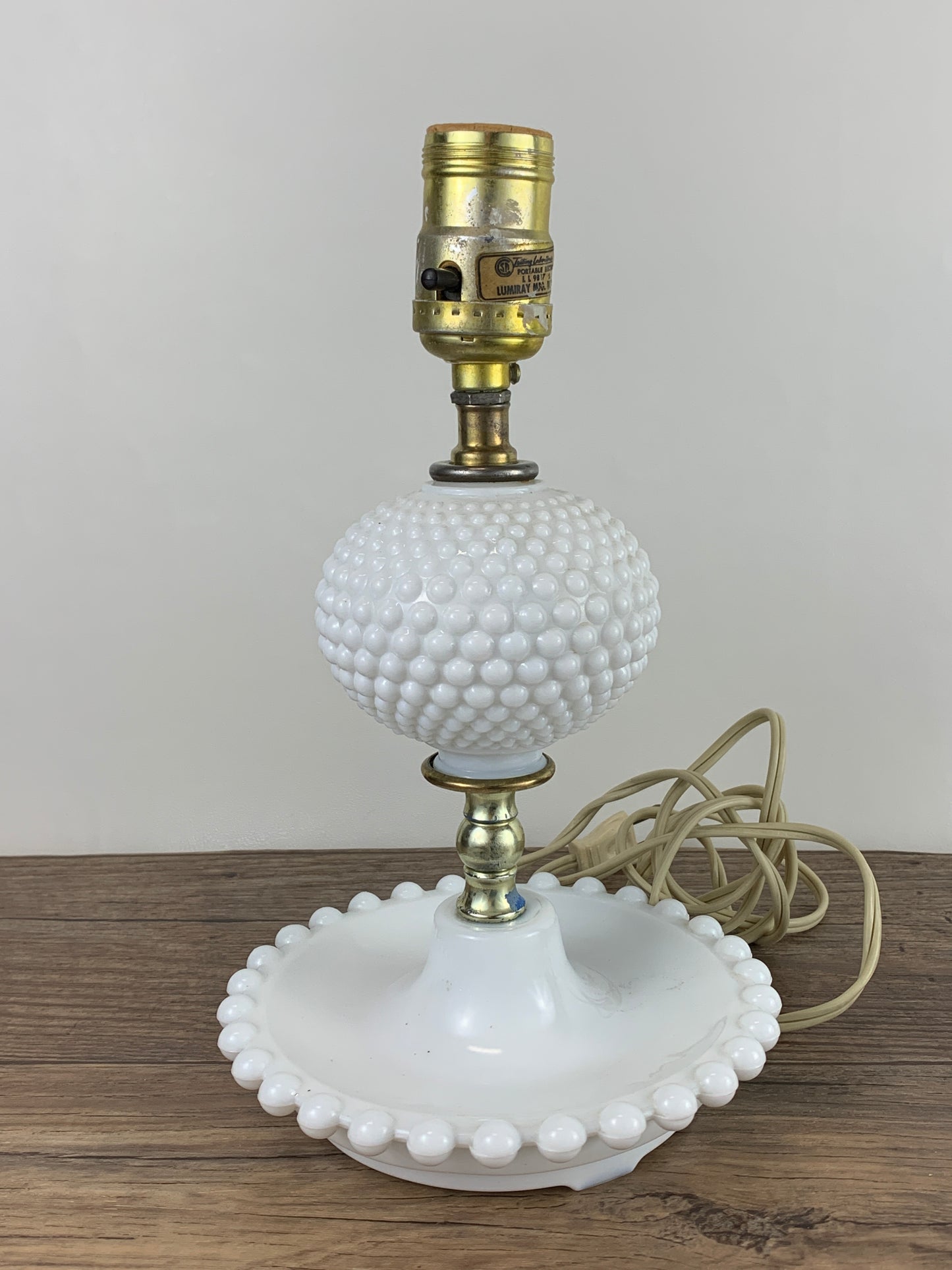 Vintage Milk Glass Table Lamp Hobnail Milk Glass Vintage Home Decor