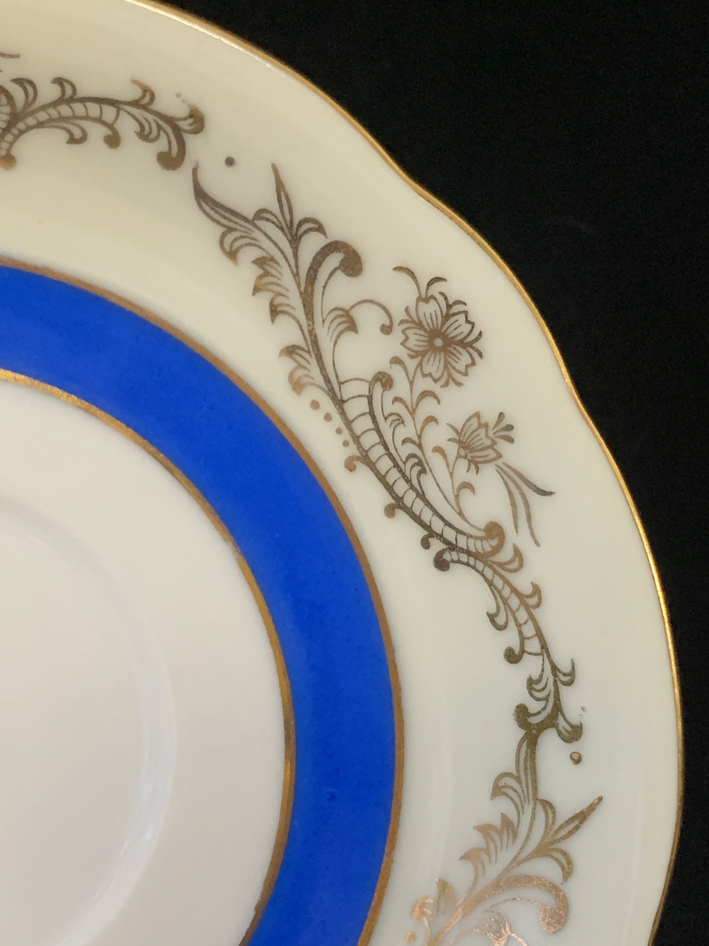 Vintage Shafford Hand Painted Teacup Blue, White and Gold
