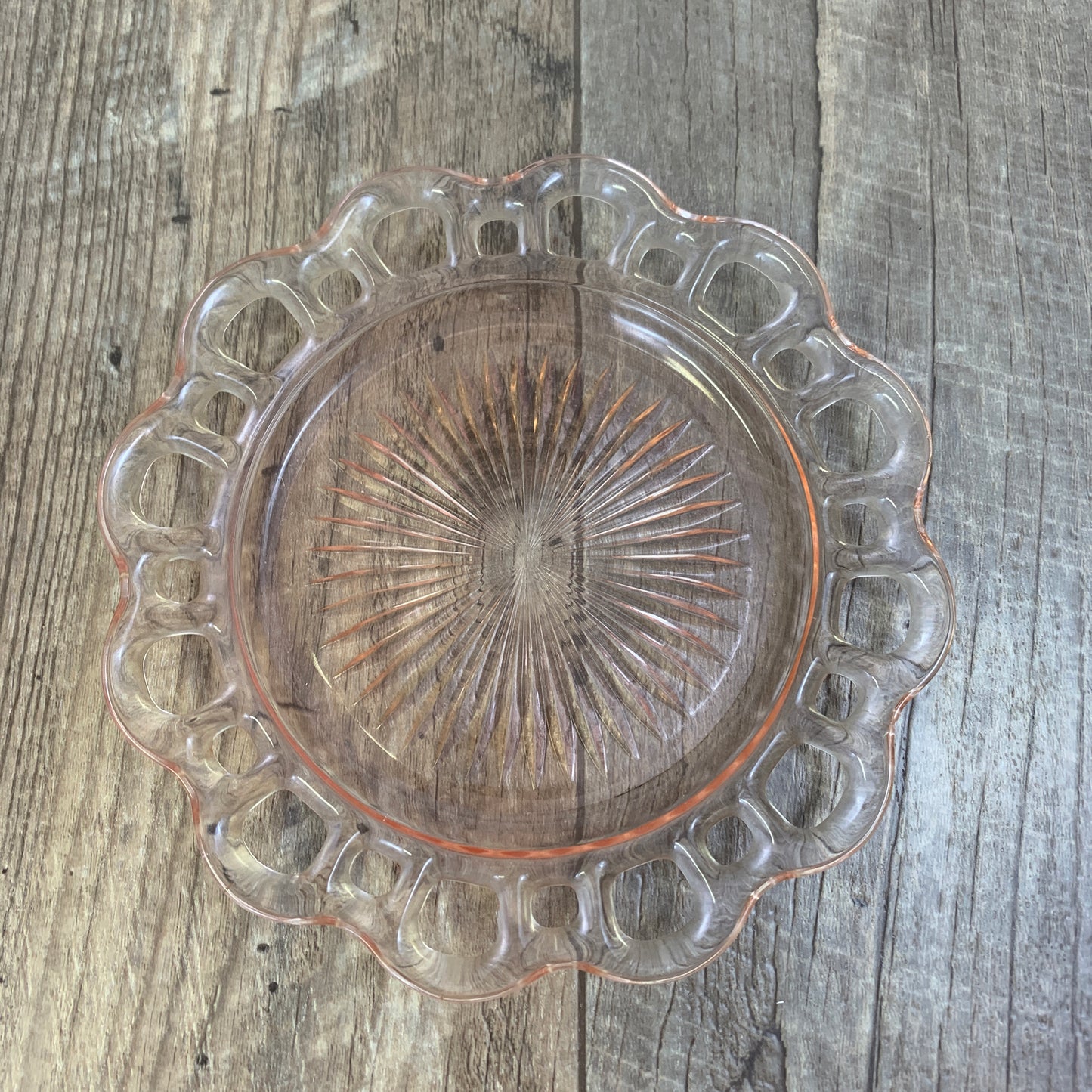 Old Colony Laced Edge Pink Depression Glass 7” Plate