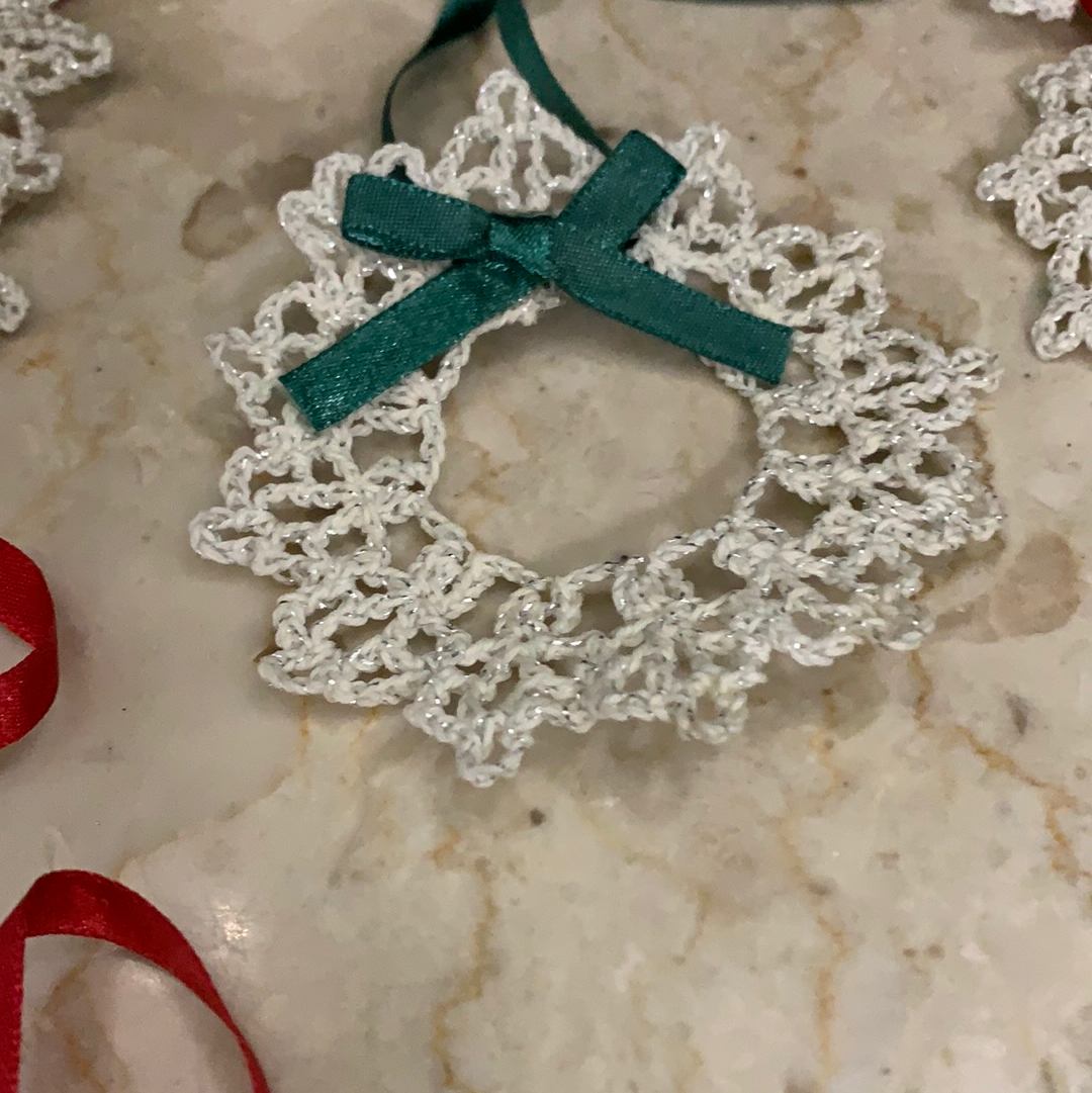 Set of Vintage Crocheted Christmas Ornaments