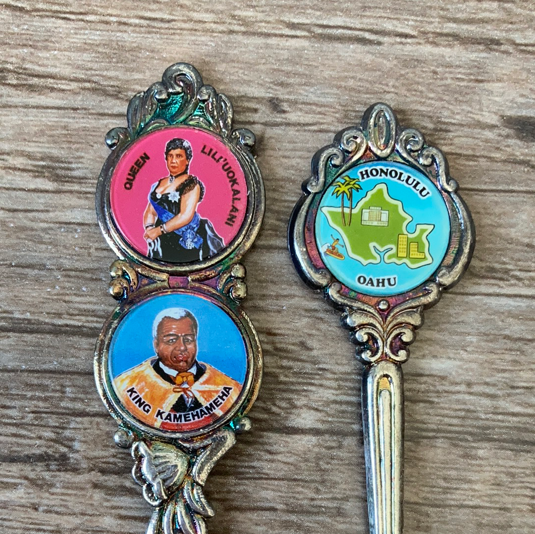 6 Hawaiian Vintage Collectible Souvenir Spoons Instant Collection
