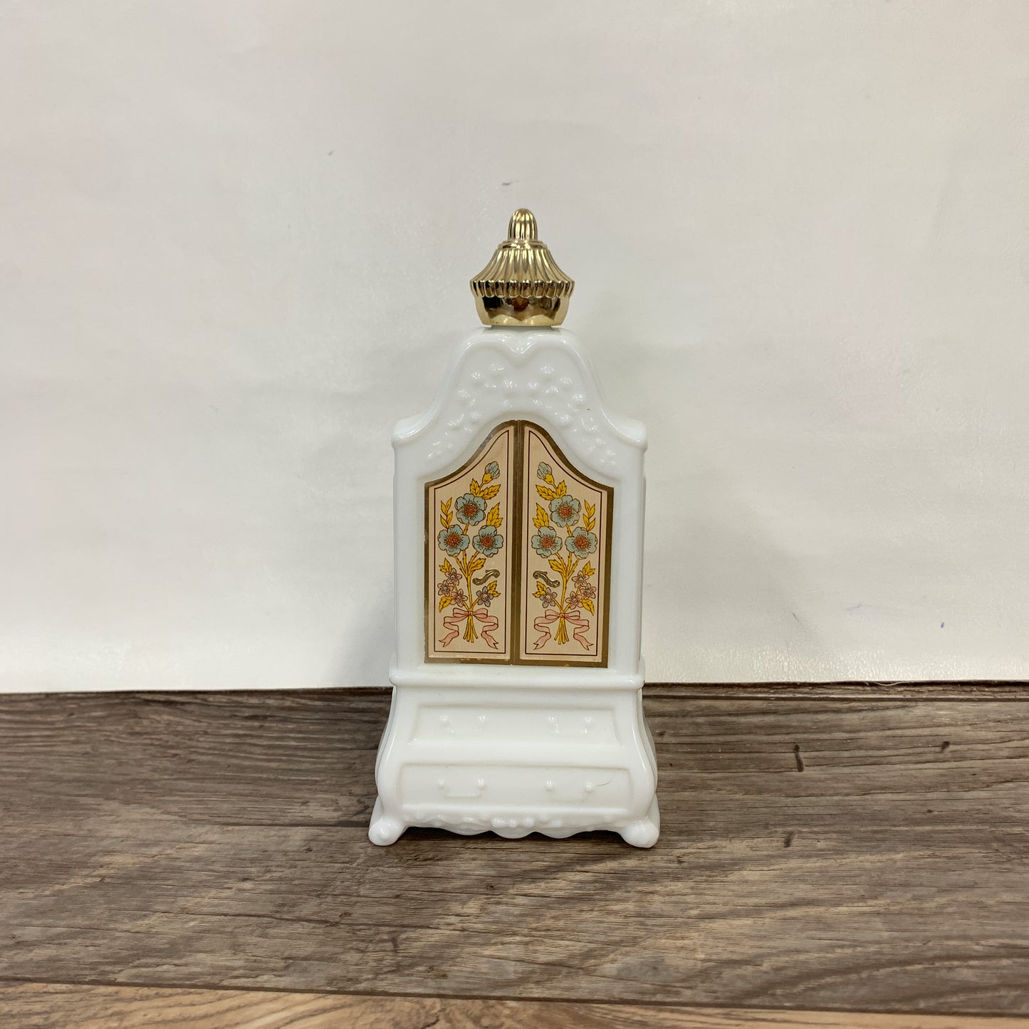 Vintage Avon Perfume Bottle Milk Glass Wardrobe Shaped Bottle