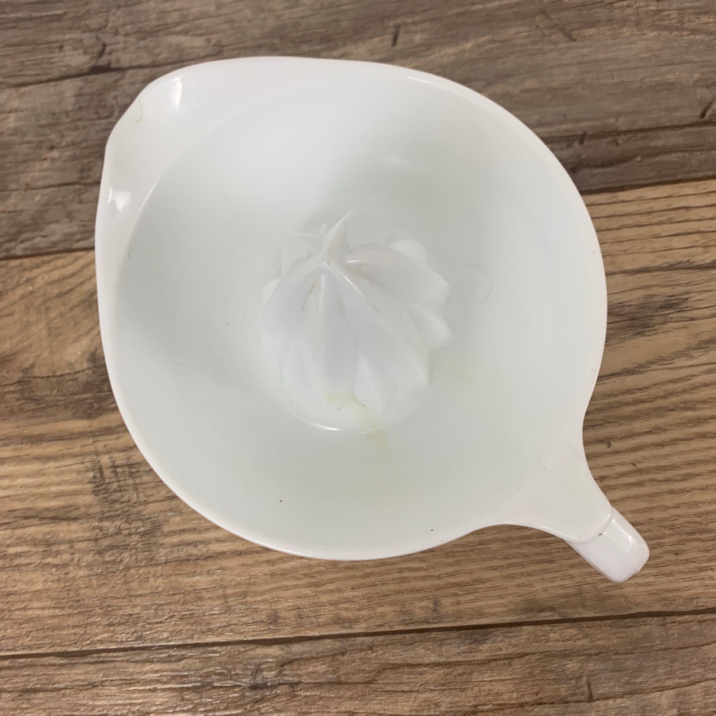Milk Glass Citrus Reamer, Vintage Juice Press