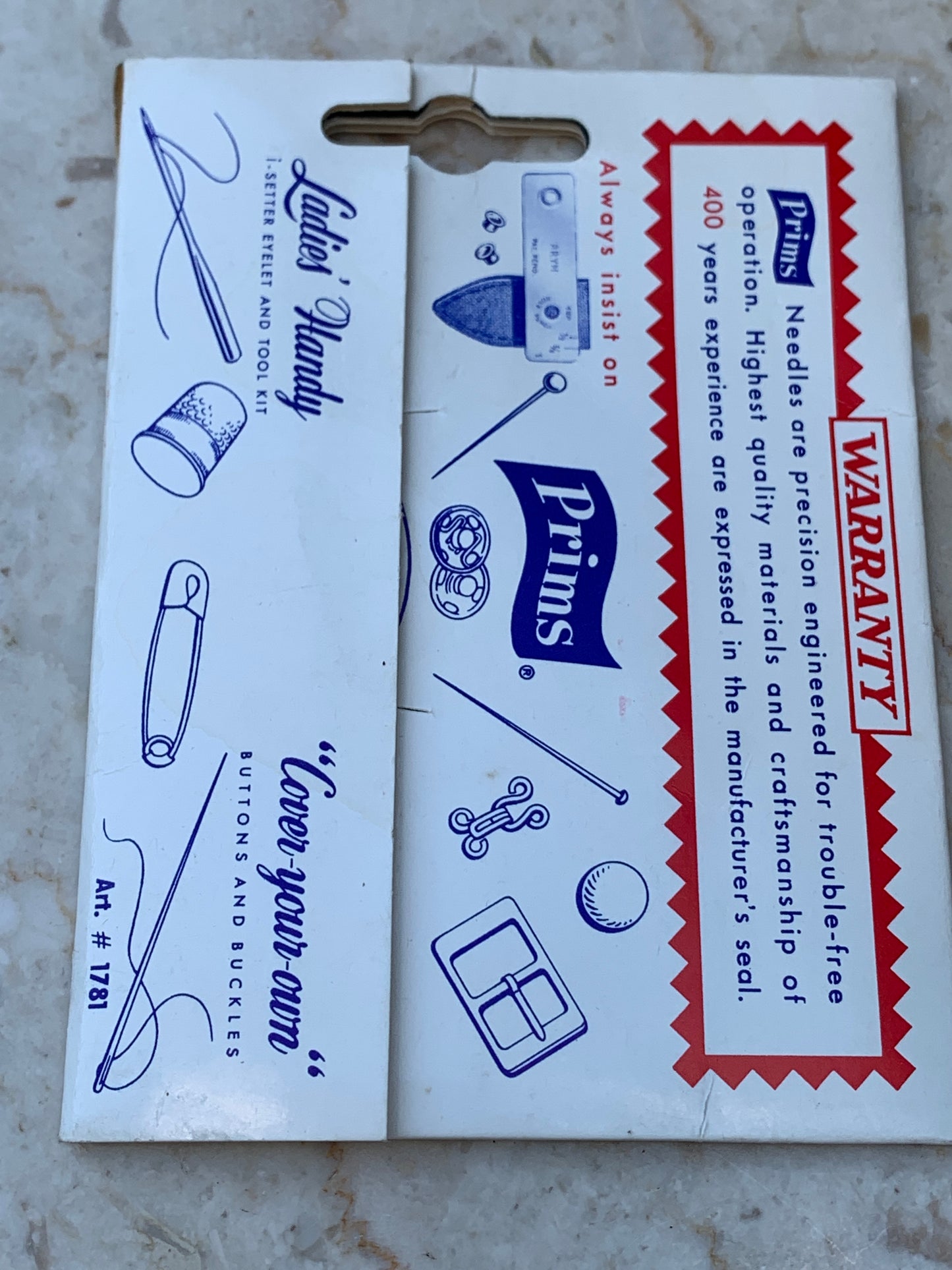 Vintage Sewing Notions, Needlebook, Needle Threader Vintage Packaging