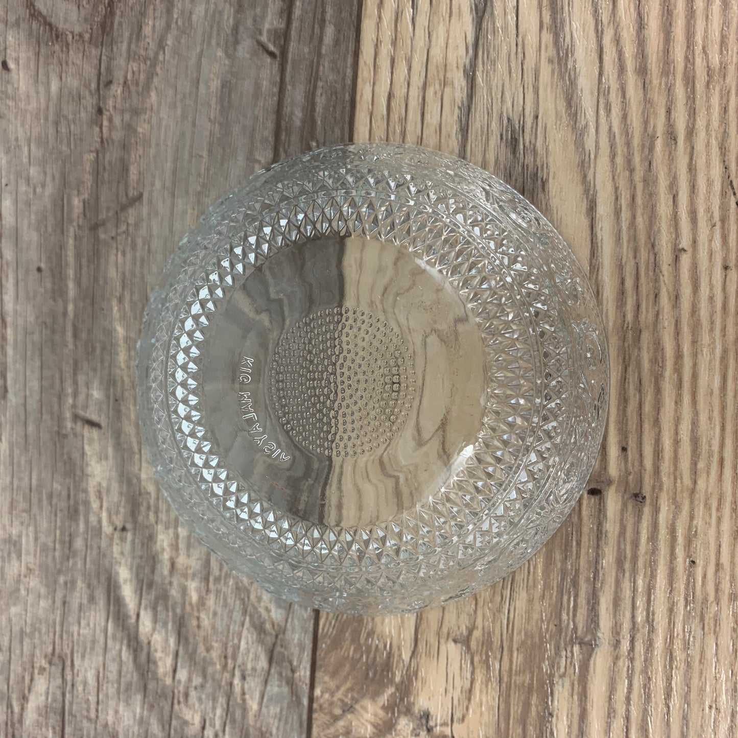 KIG Indonesia Trellis Pattern, 3 Small Berry Bowls, Clear Pressed Glass Bowls