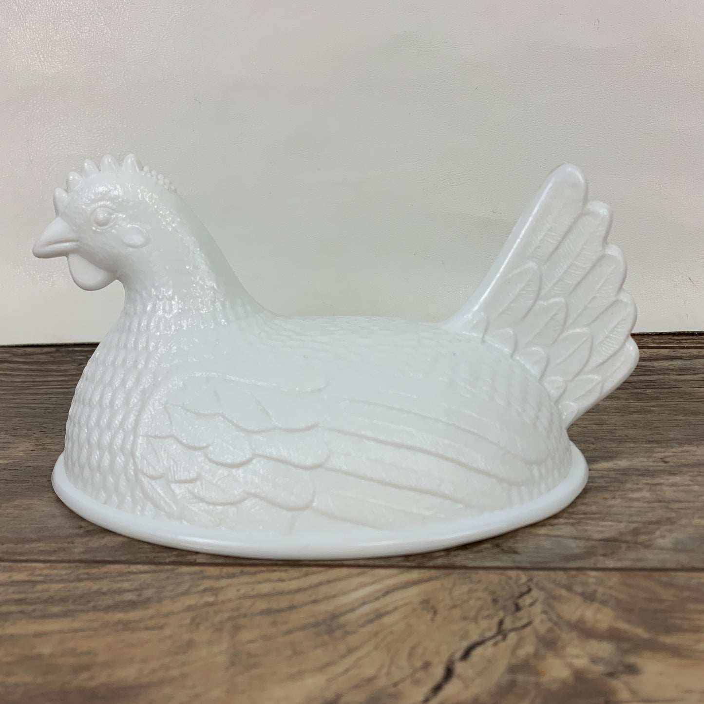 Milk Glass Hen No Nest - Small Chip - Replacement Lid for Hen on Nest Lidded Dish