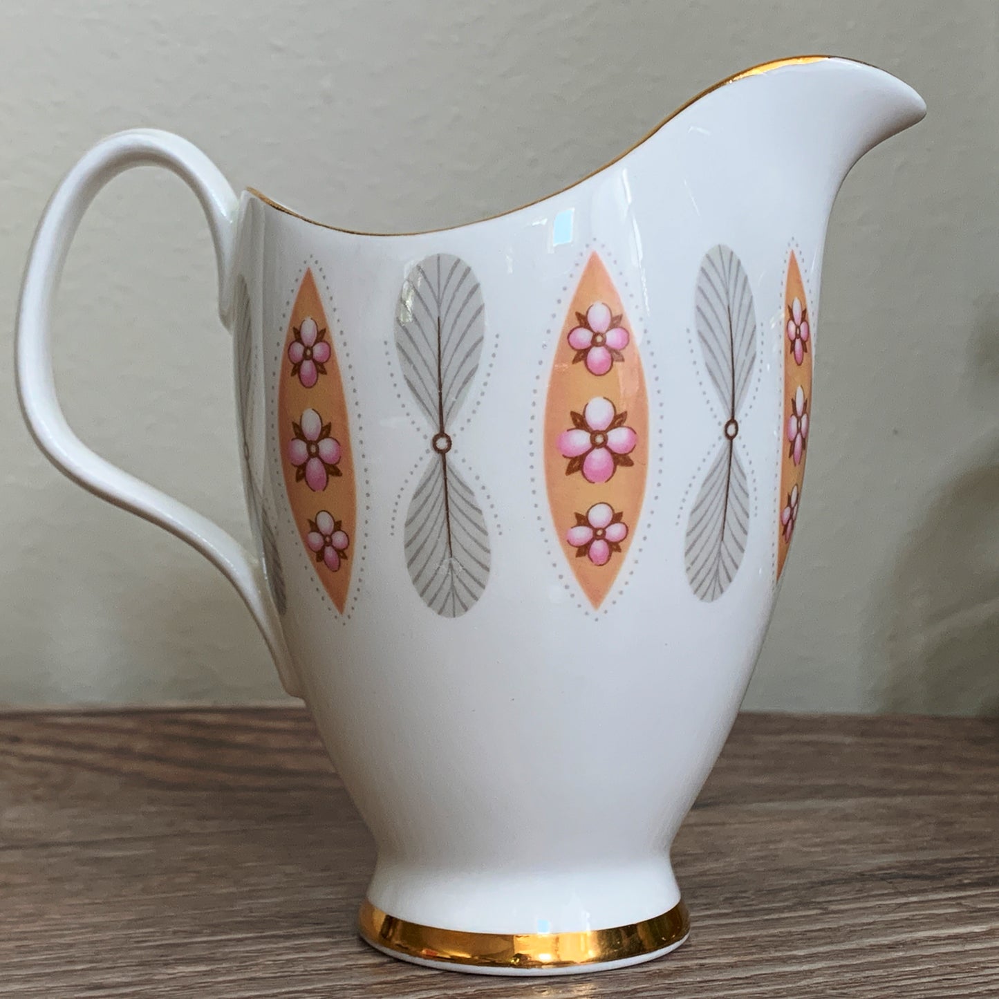 Royal Albert Safari Pattern Cream and Sugar Bowl 1950s Vintage China