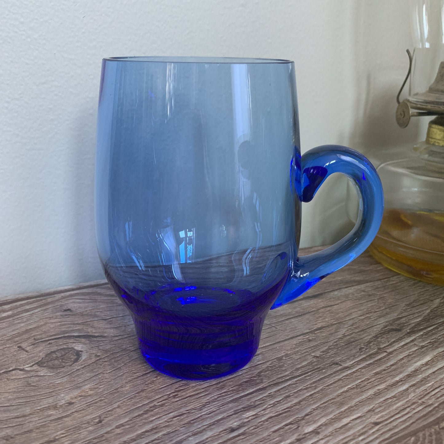 Set of 4 Colourful Blown Glass Mugs MCM Blown Glass Mugs Vintage Barware