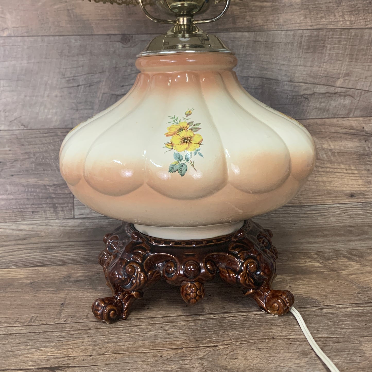 Large Ceramic Gone With the Wind Lamp, Neutral Tones