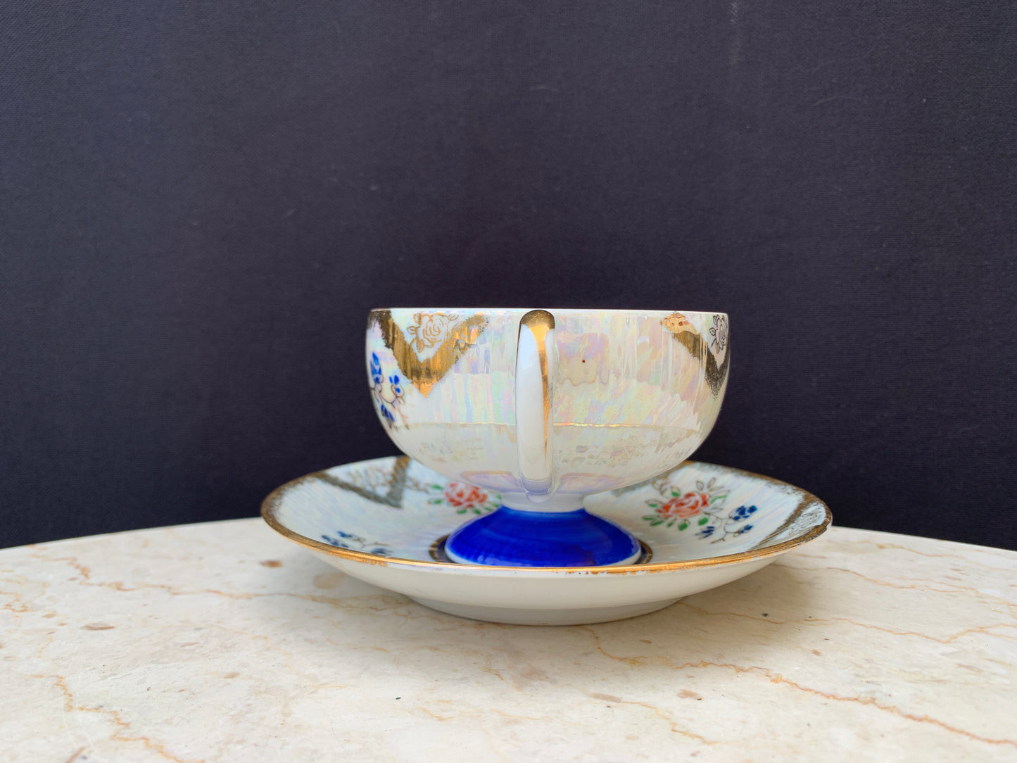 Luster Ware Tea Cup Made in Japan Footed Teacup