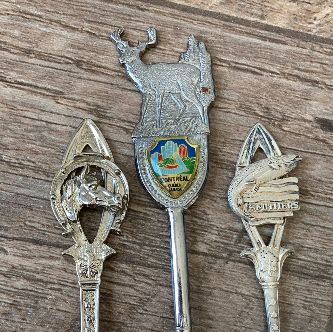 14 Canadian Vintage Collectible Souvenir Spoons Instant Collection Travel Souvenirs Vintage Canadianna