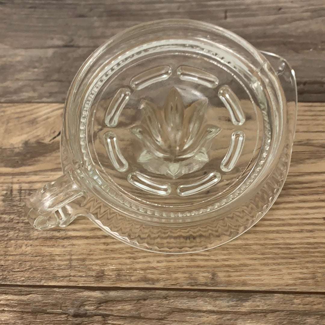 Small Glass Lemon Press Citrus Reamer Vintage Glass Juicer