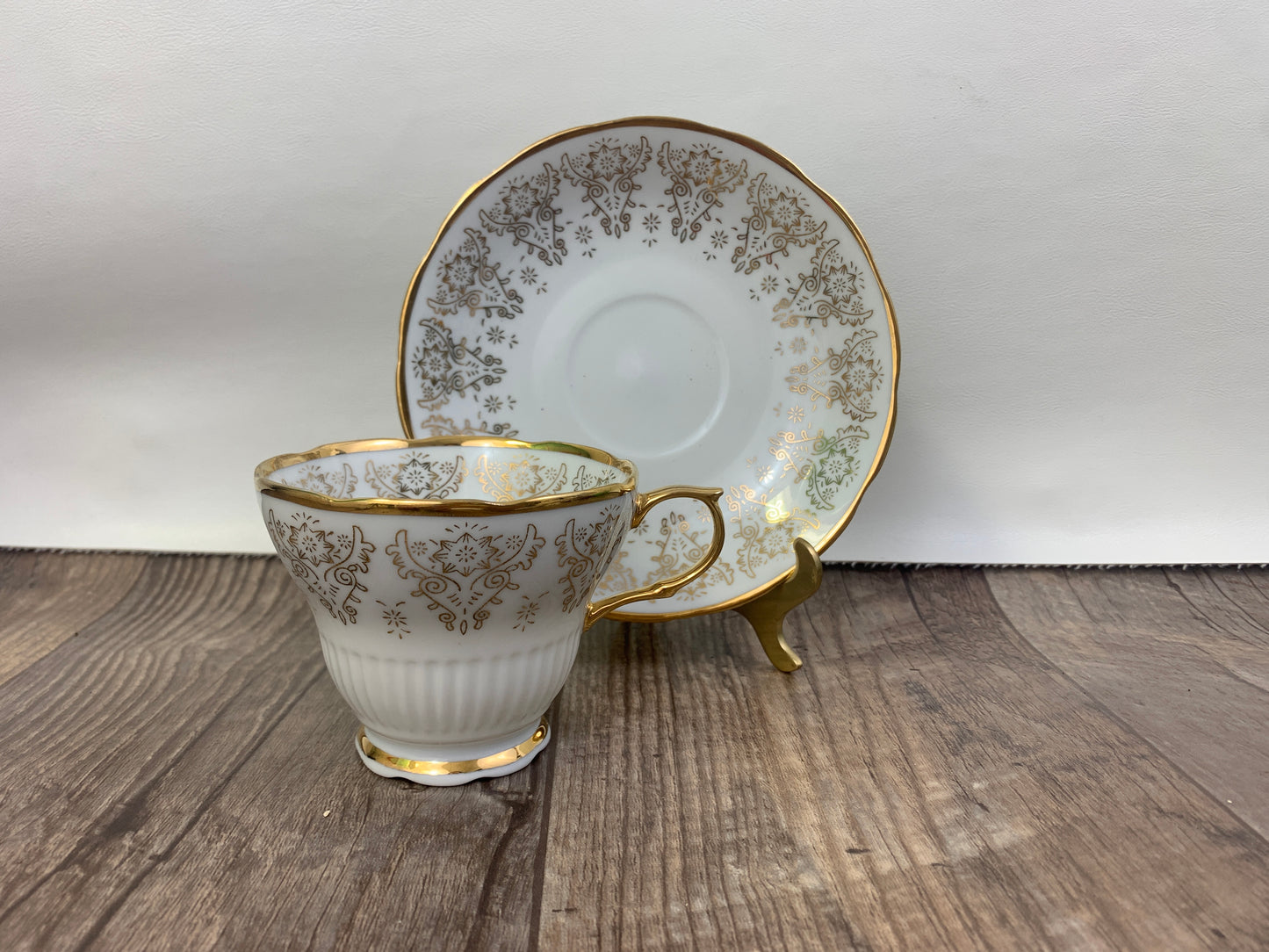 White and Gold Made in China Vintage Tea Cup