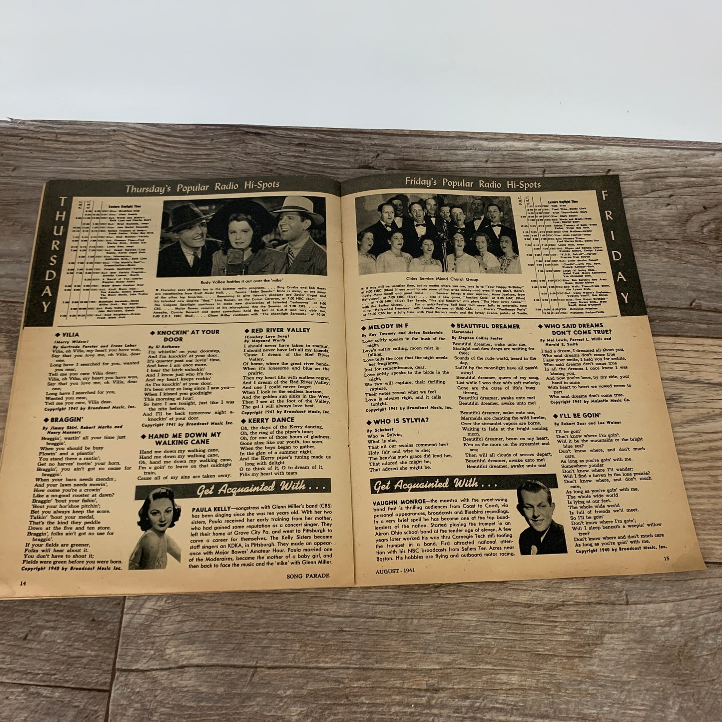 Song Parade Vintage Lyrics Book August 1941, Vintage Lyric Magazine