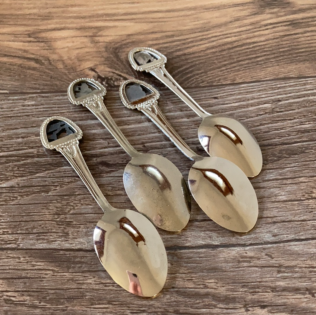 4 USA Vintage Souvenir Spoons Nevada Georgia Idaho Hawaii