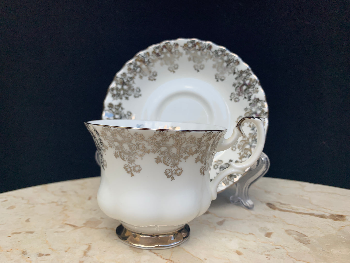 Royal Albert Silver Anniversary Teacups - Vintage Royal Albert Teacup and Saucer - Set of 2 Vintage Tea Cups - 25th Anniversary