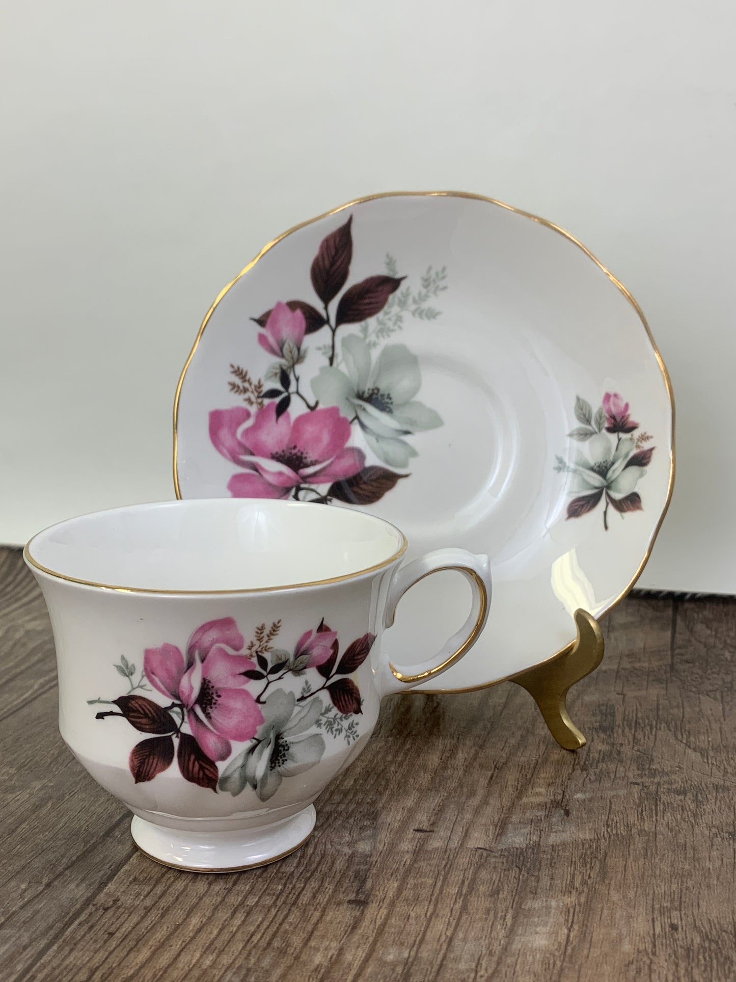 Pink and White Floral Teacup Queen Anne Tea Cup Mothers Day Gifts