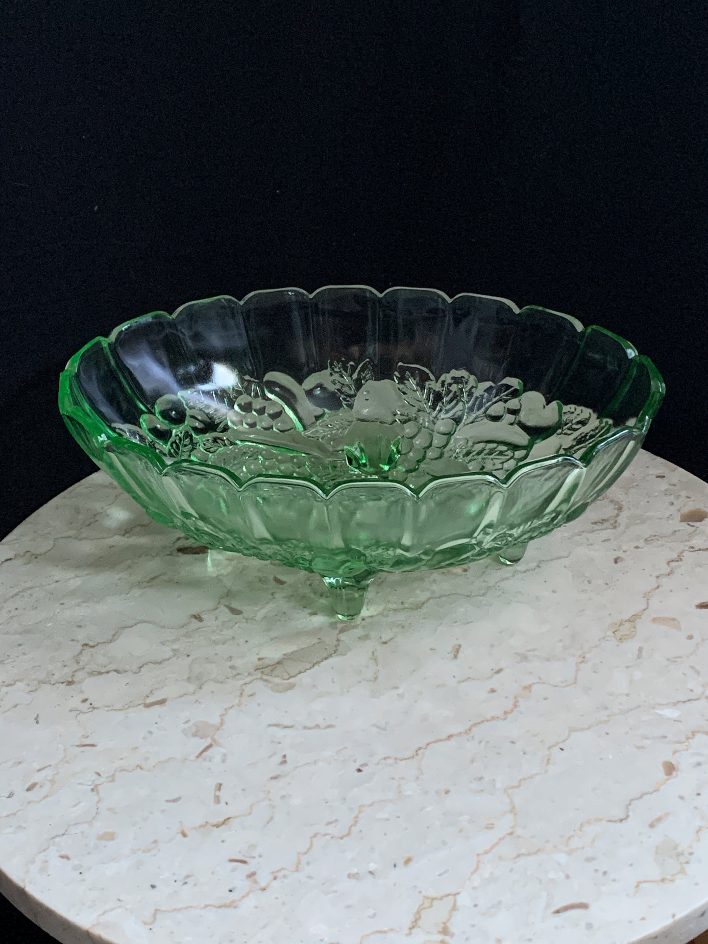 Indiana Glass Vintage Green Fruit Bowl