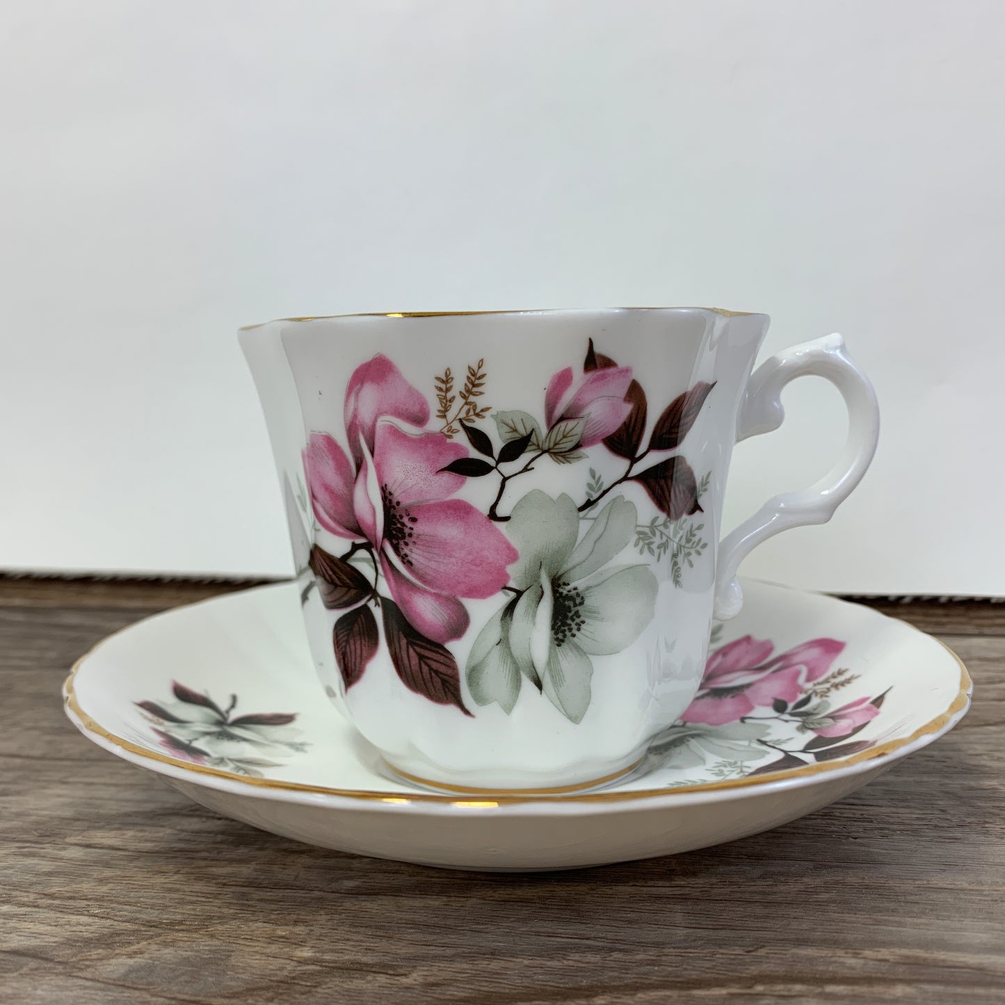 Royal Grafton Pink and White Floral Teacup