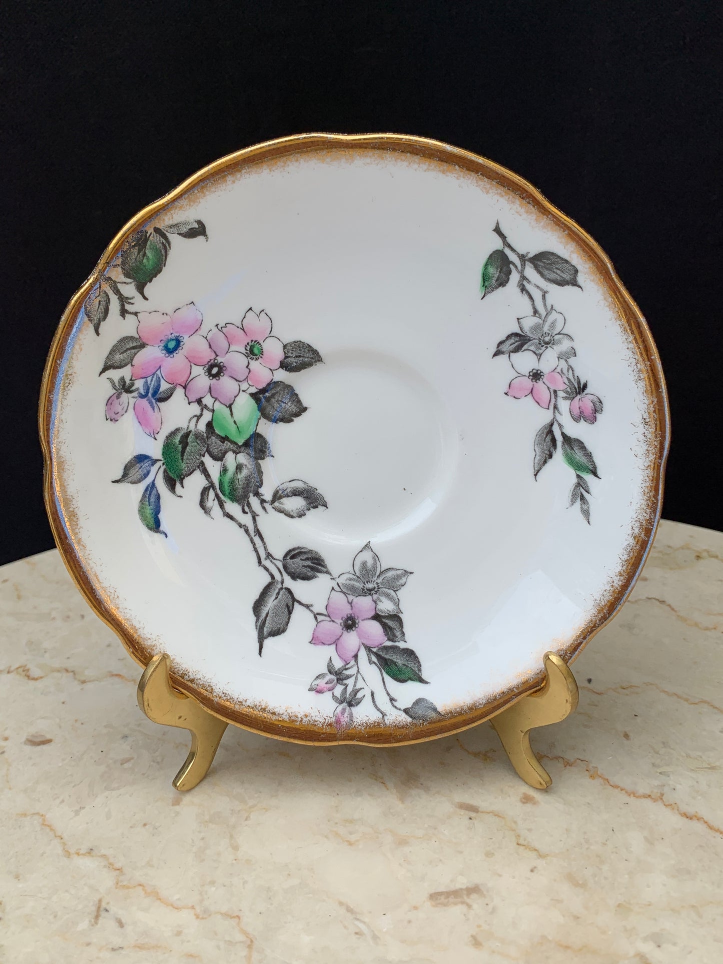 Vintage Teacup with Pink and Purple Floral Pattern Vintage English Tea Cup Royal Standard Fine Bone China
