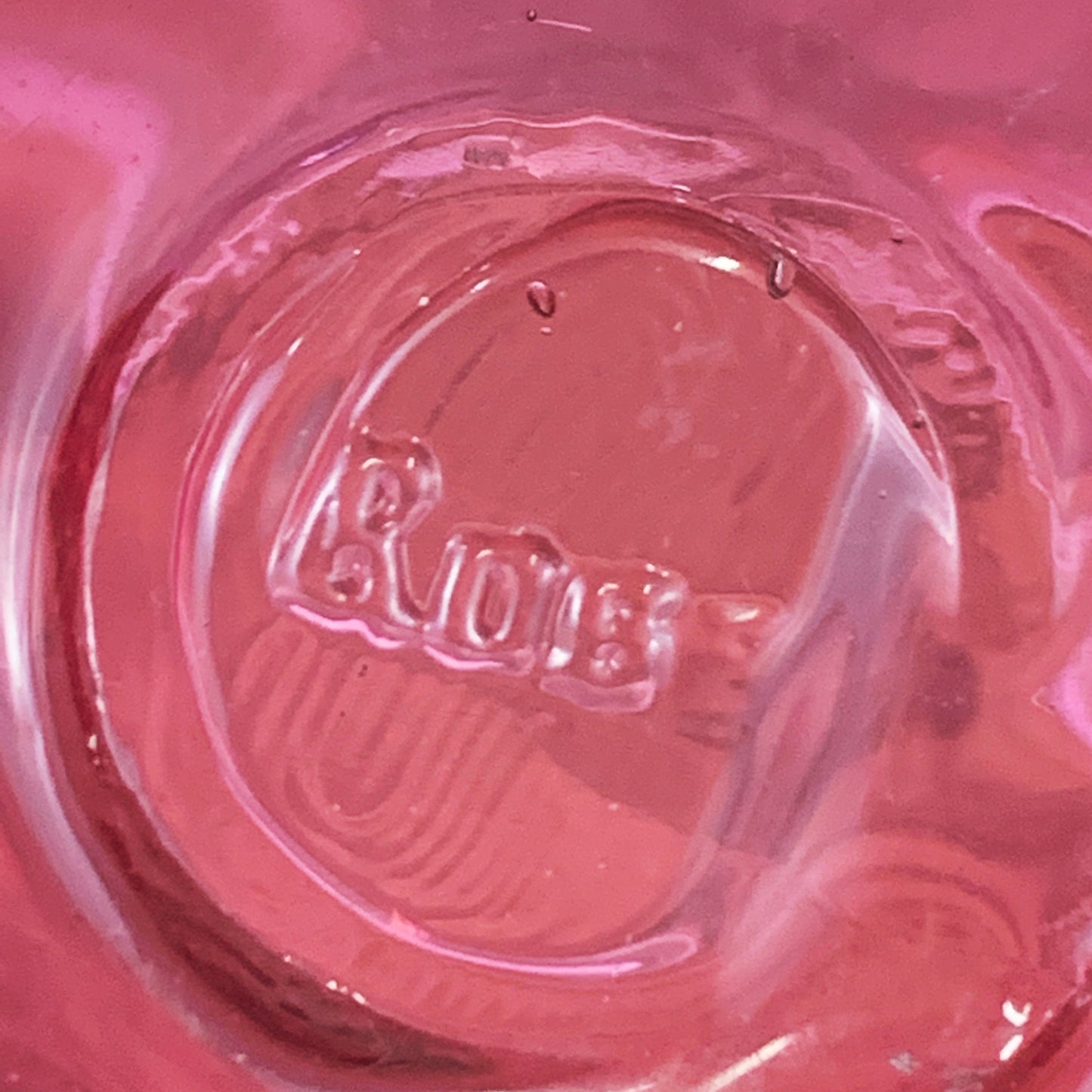 Vintage Cranberry Glass Basket with Clear Handle