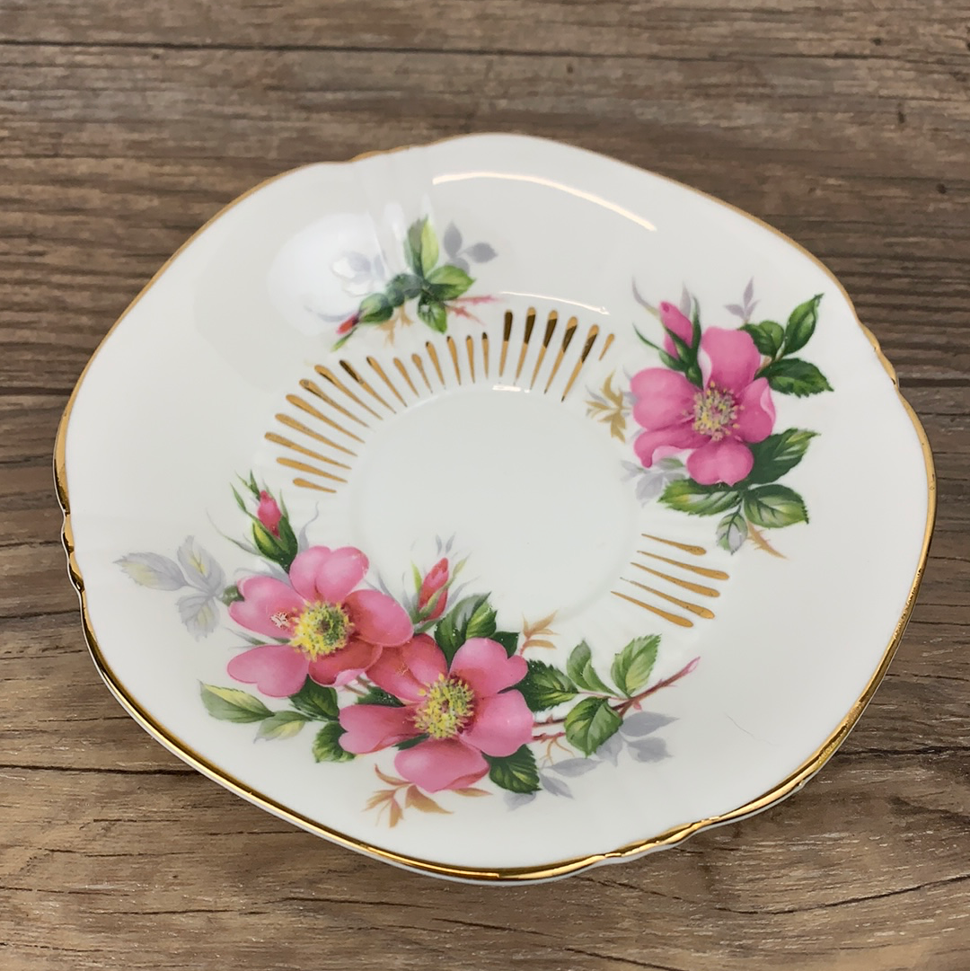 Vintage Floral Tea Cup Prairie Rose Canadian Provincial Flowers Tea Cup