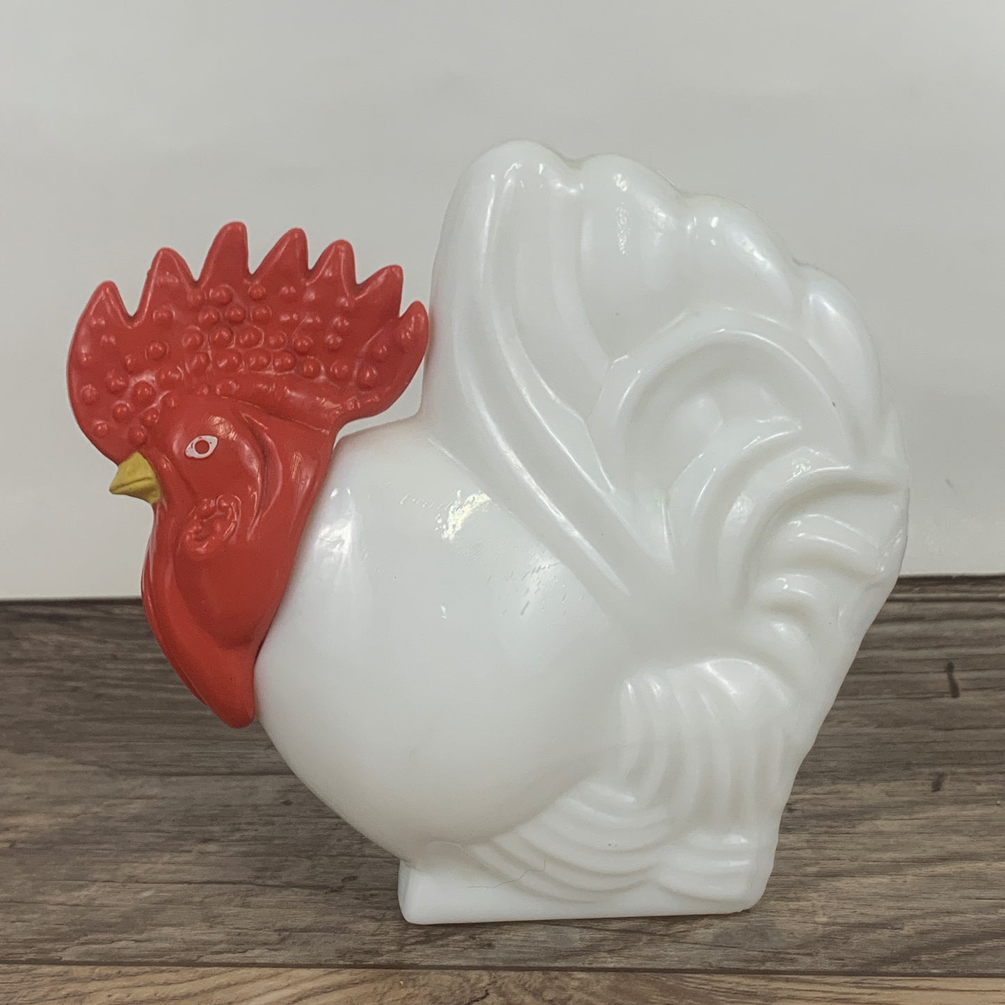 Vintage Avon Milk Glass Rooster Bottle, Bottle Only, Collectible Glass Rooster Shaped Bottle
