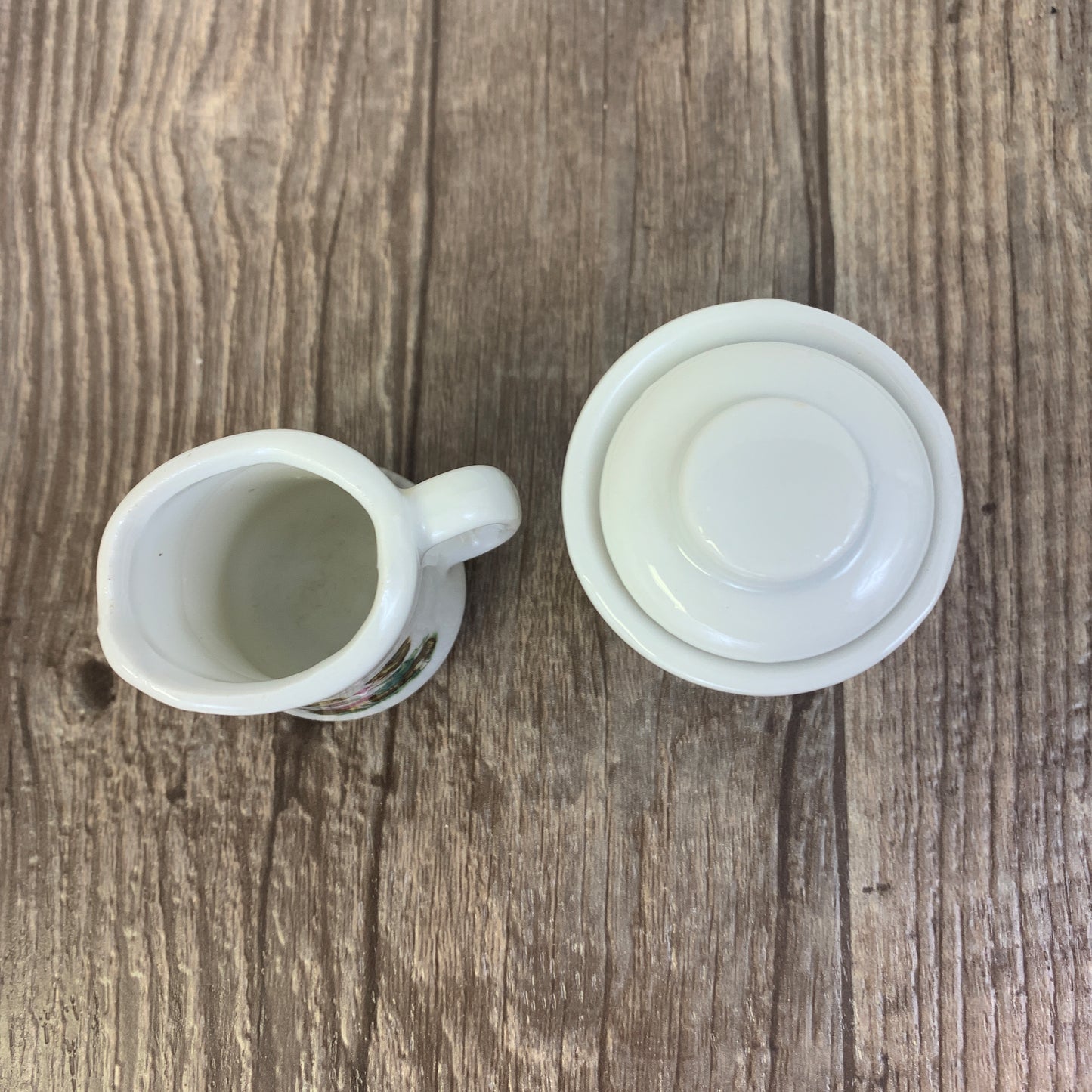 Child Size Teapot and Cream and Sugar with Two Little Girls, Mini Coffee Pot with Decal Small Ceramic Teapot Made in Japan
